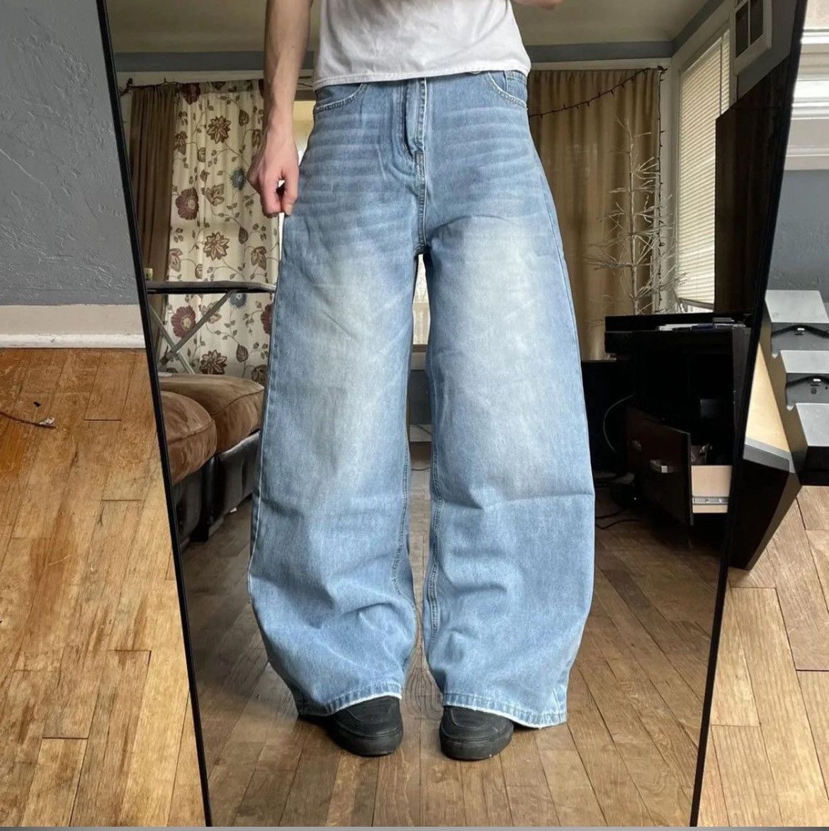Other Baggy wide leg faded denim Size US 34 / EU 50 - 3 Thumbnail