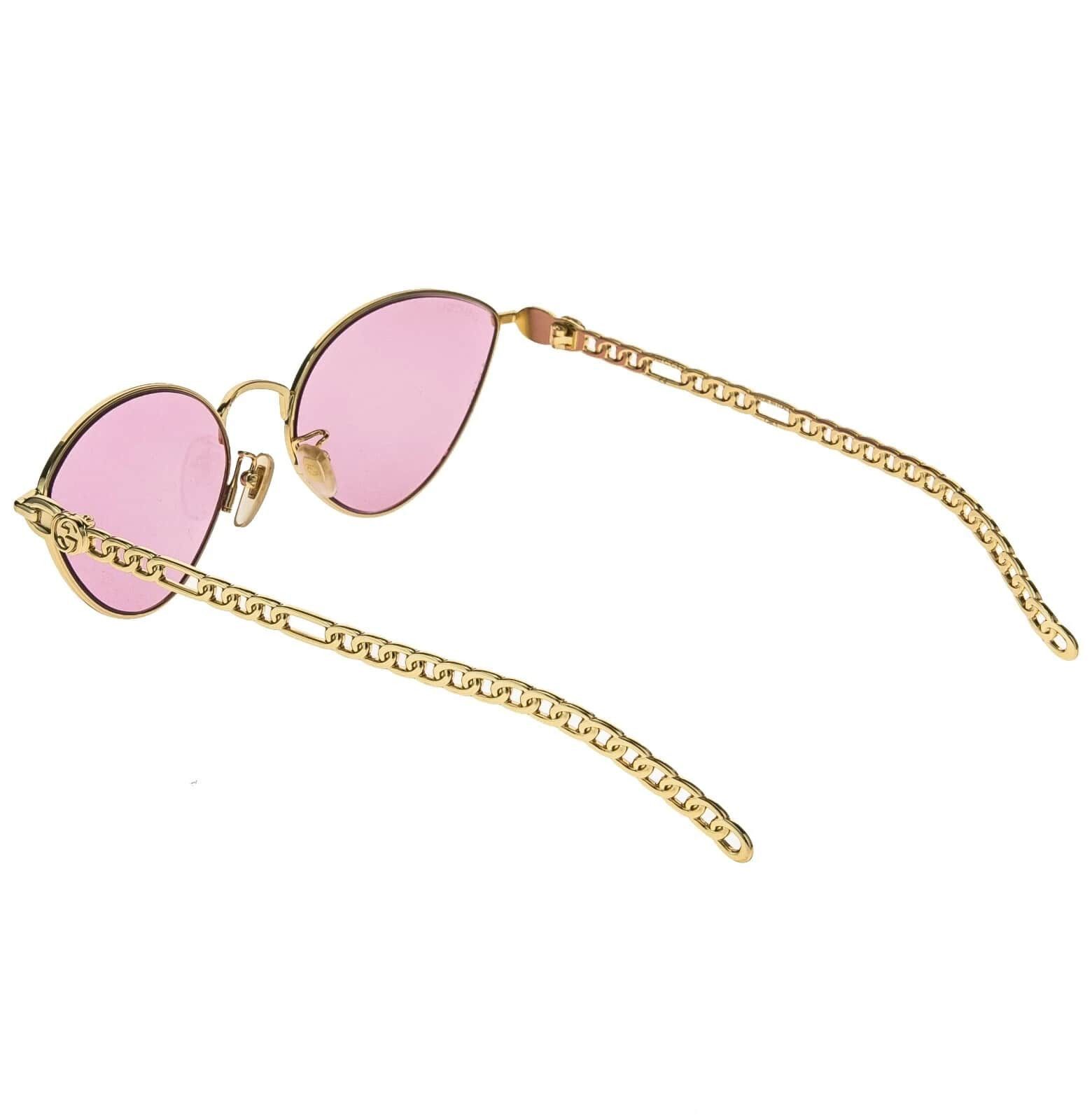 Gucci GUCCI GG0977S CHAIN 0977 Gold Pink Crystal Heart 004 Size ONE SIZE - 4 Thumbnail
