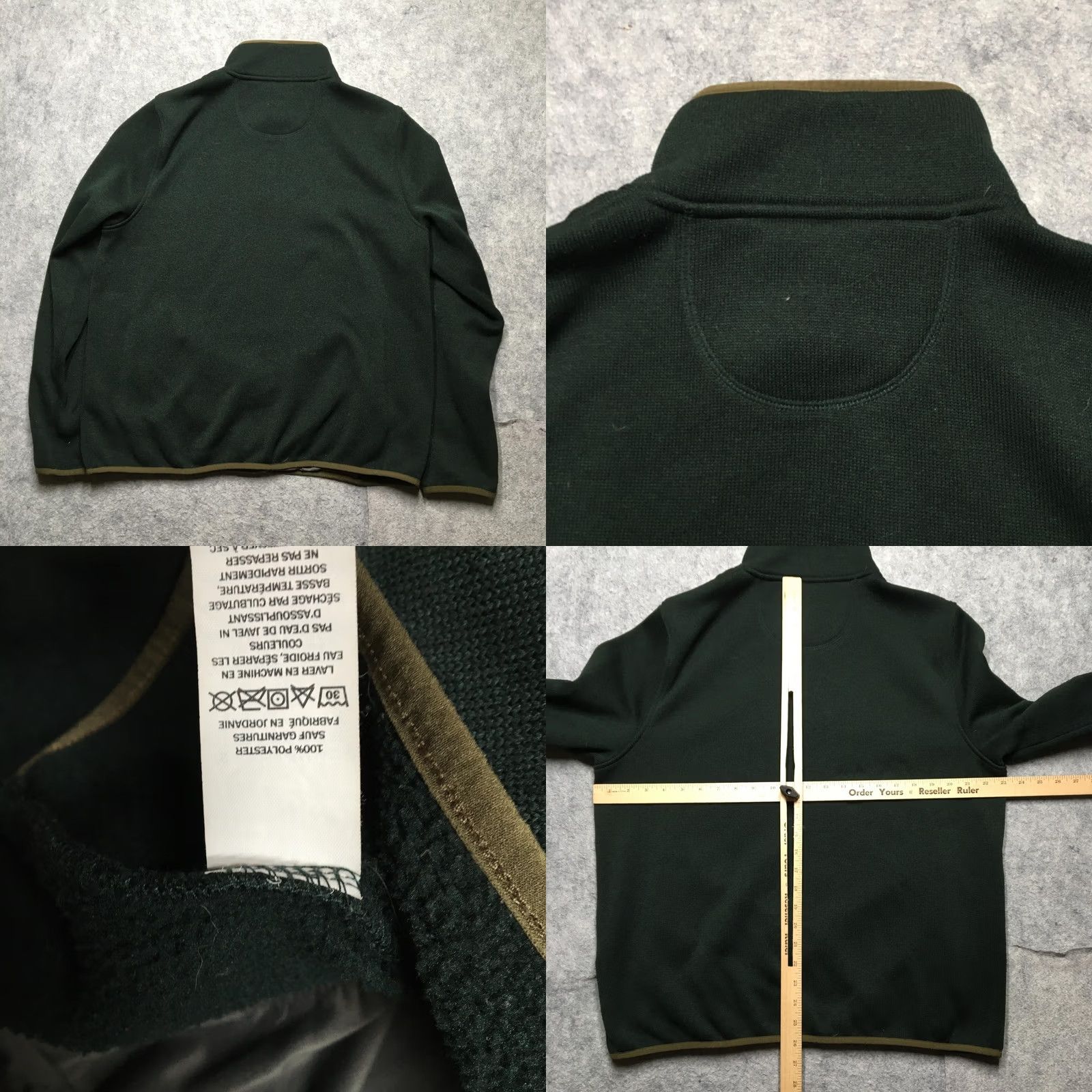 Vintage L.L. Bean Sweatshirt Mens Large Green Snap Fleece Pullover Slightly Fitted Mock Neck Logo Pocket Size US L / EU 52-54 / 3 - 8 Thumbnail
