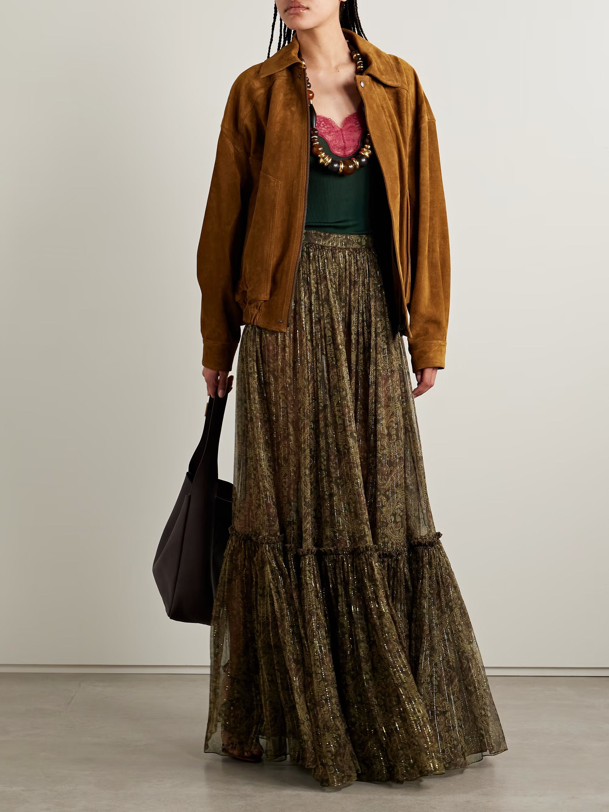 Saint Laurent Paris o1y0126 Maxi Skirt in Multicolor Size 27" / US 4 / IT 40 - 4 Thumbnail