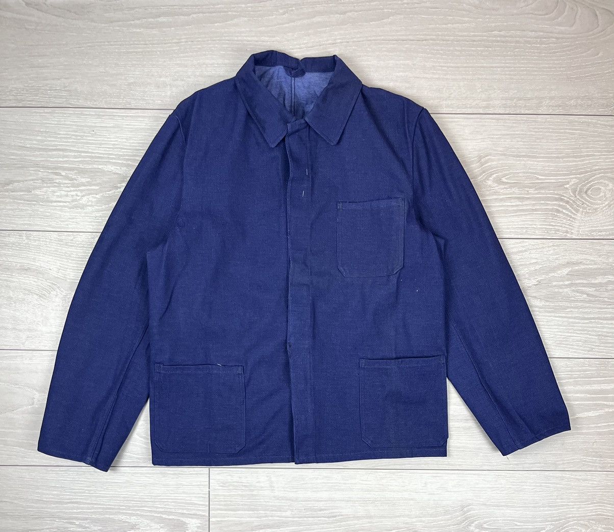 Le Laboureur Vintage 80s Blue French Work Canvas Jacket