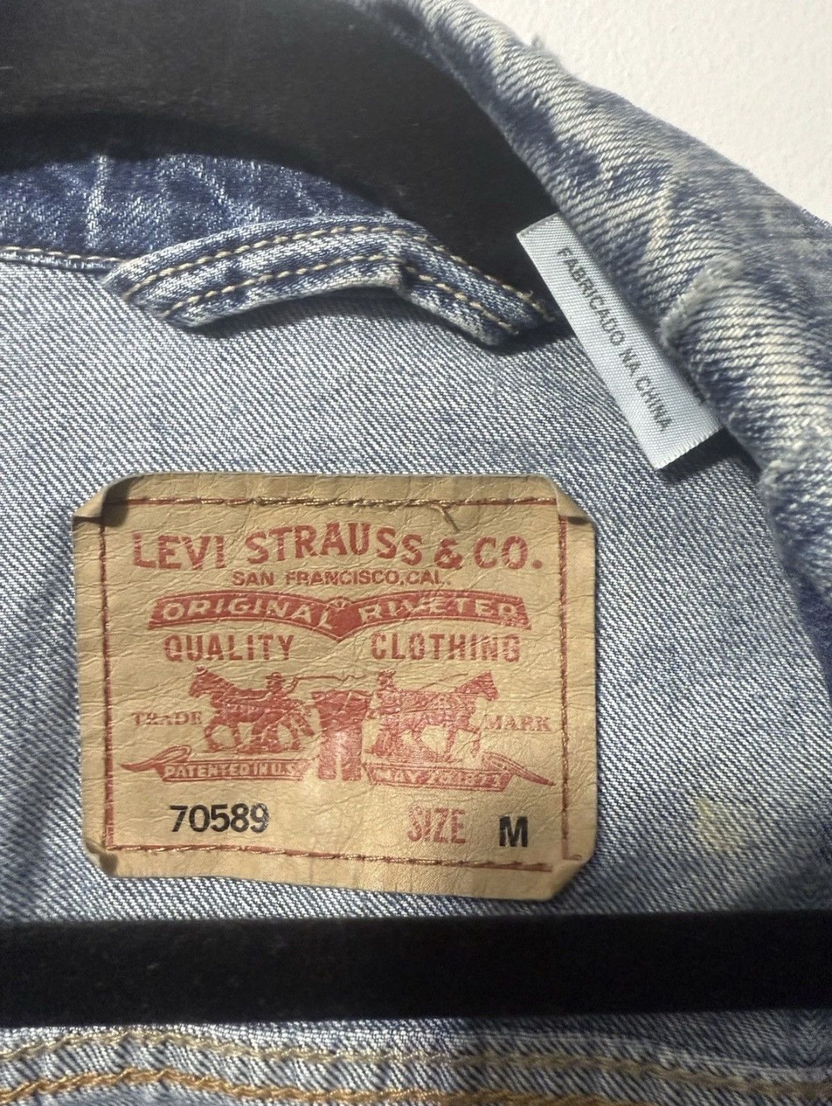 Levi's Levi’s 70589 Bleached Distressed Denim Jacket Medium Size US M / EU 48-50 / 2 - 2 Thumbnail