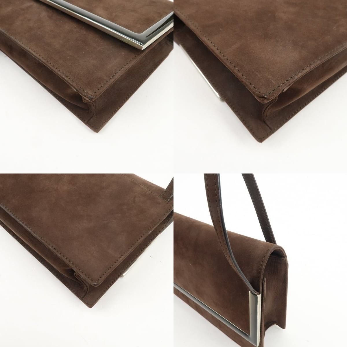 Salvatore Ferragamo Ferragamo Suede Shoulder Bag Brown Size ONE SIZE - 5 Thumbnail