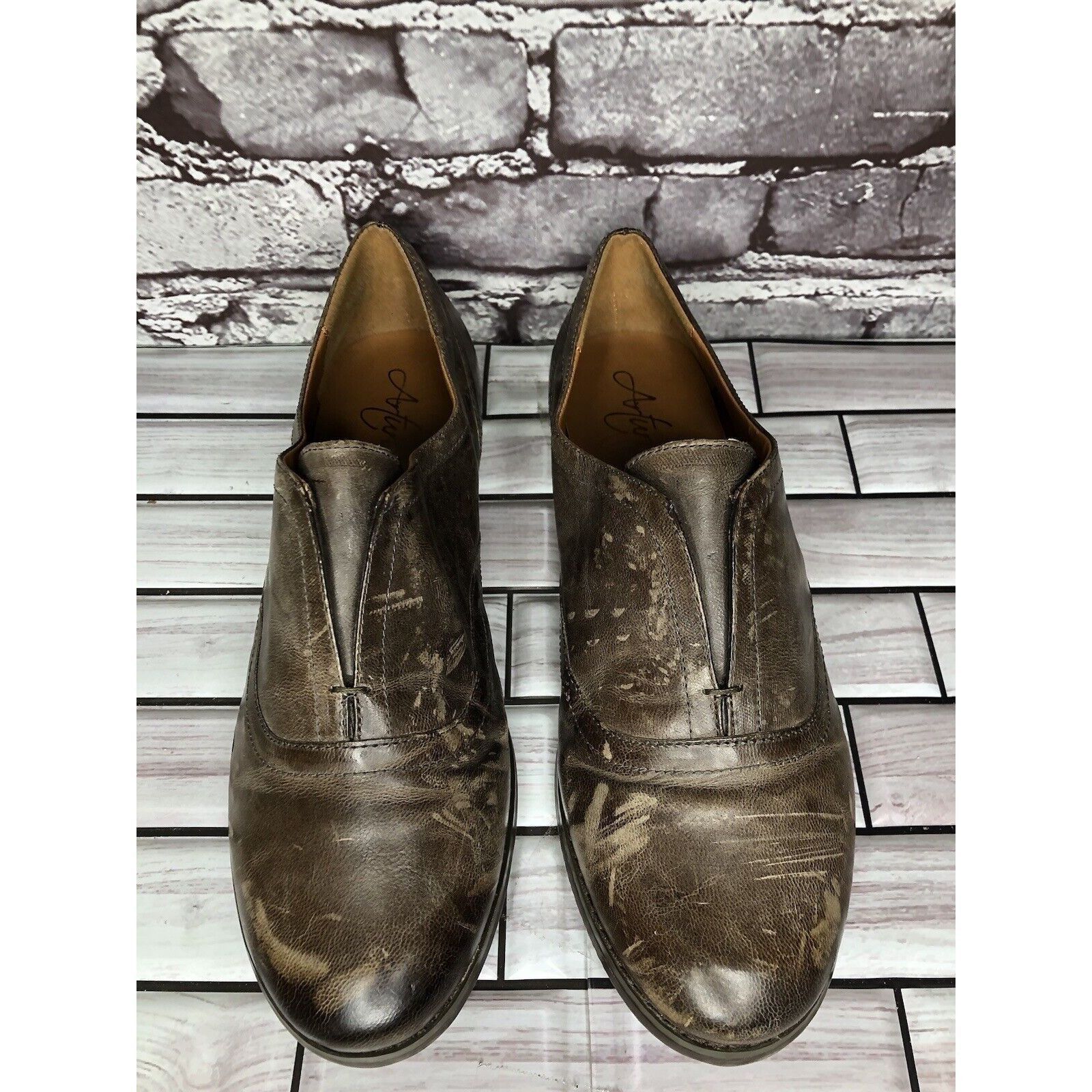Other Arturo Chiang Lucinda Brown Leather Career Oxfords Loafers Size US 7 / IT 37 - 14 Thumbnail
