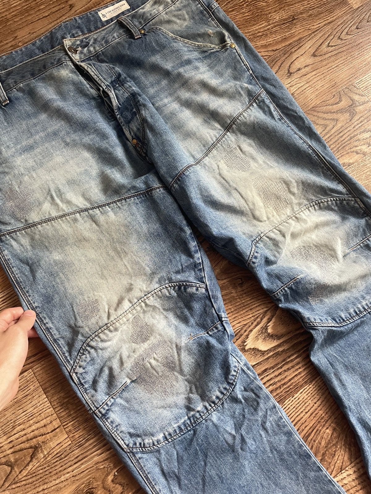 G-Star × Japanese Brand × Vintage Vintage G Star raw jeans double knee rare ultra baggy jeans Size US 36 / EU 52 - 9 Thumbnail