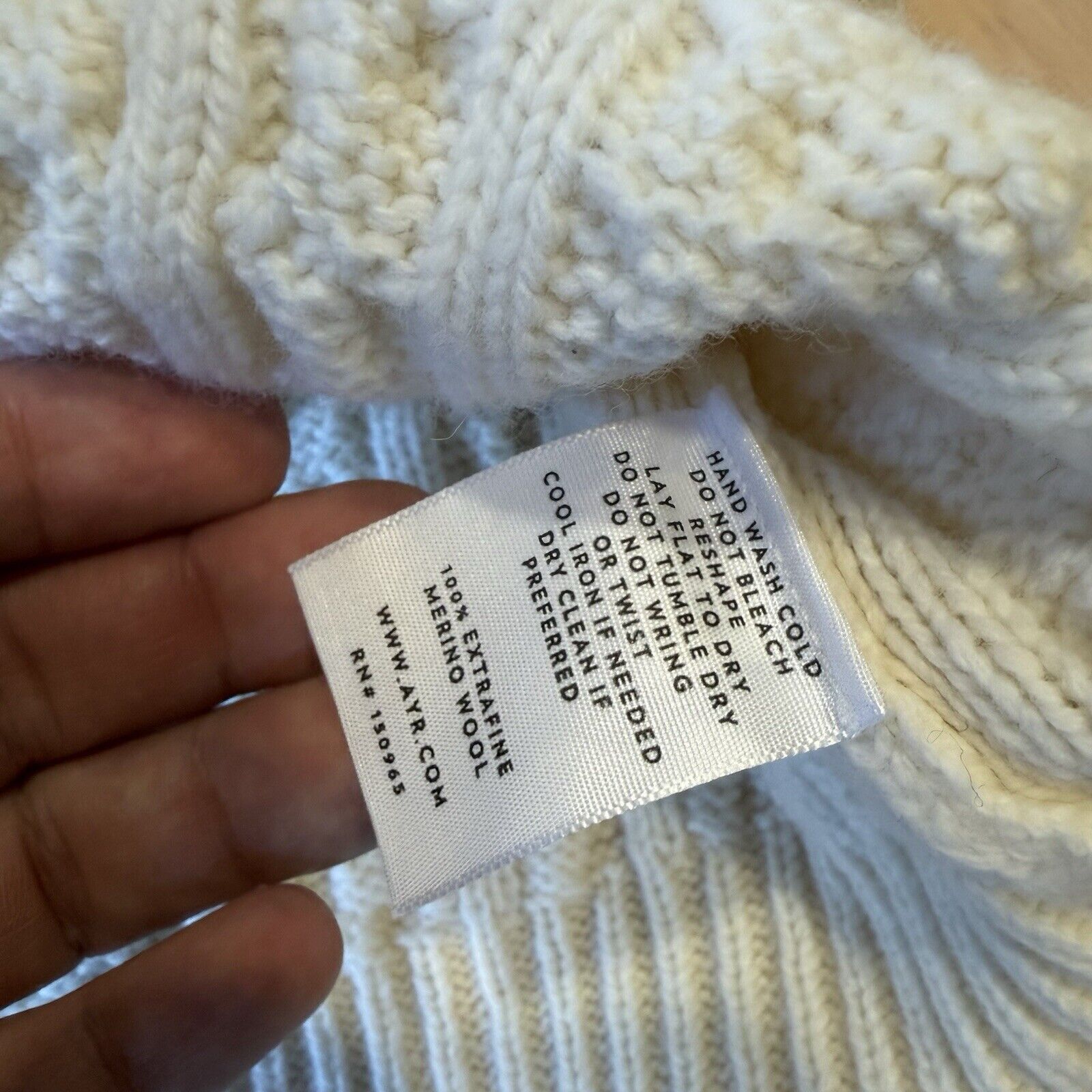 Sezane AYR Le Square Sweater Women's S Ivory Wool Knit Glam Size S / US 4 / IT 40 - 6 Thumbnail