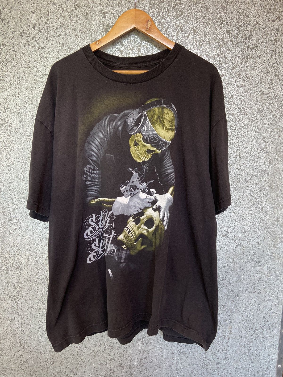 Affliction DysZone t shirt skulls oversized Size US XXL / EU 58 / 5 - 1 Thumbnail