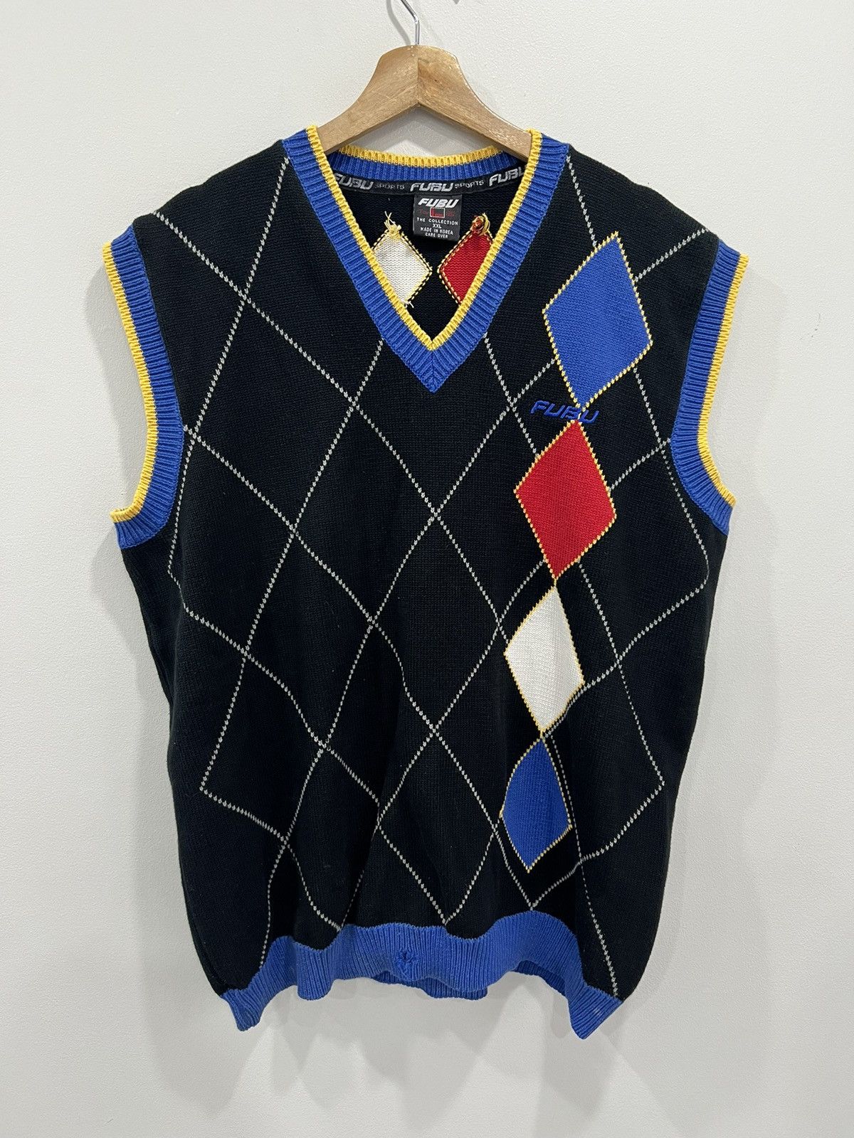 Fubu Vintage Fubu Y2K Sweater Vest Knit argyle xxl Size US XXL / EU 58 / 5 - 1 Thumbnail
