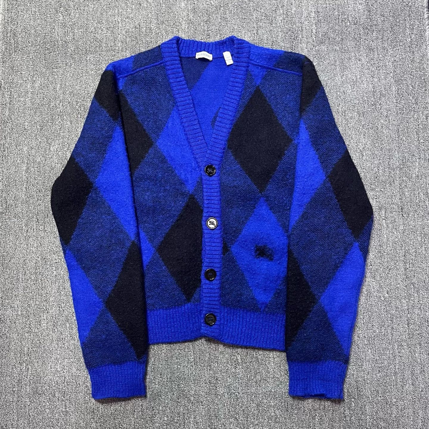 Burberry Burberry Wool Plaid Blue Sweater XL Men Size US XL / EU 56 / 4 - 1 Thumbnail