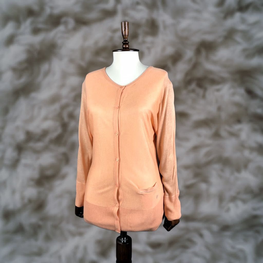 Escada VINTAGE ESCADA Cardigan Womens S Orange Women Size Viscose Lightweight Size S / US 4 / IT 40 - 1 Thumbnail