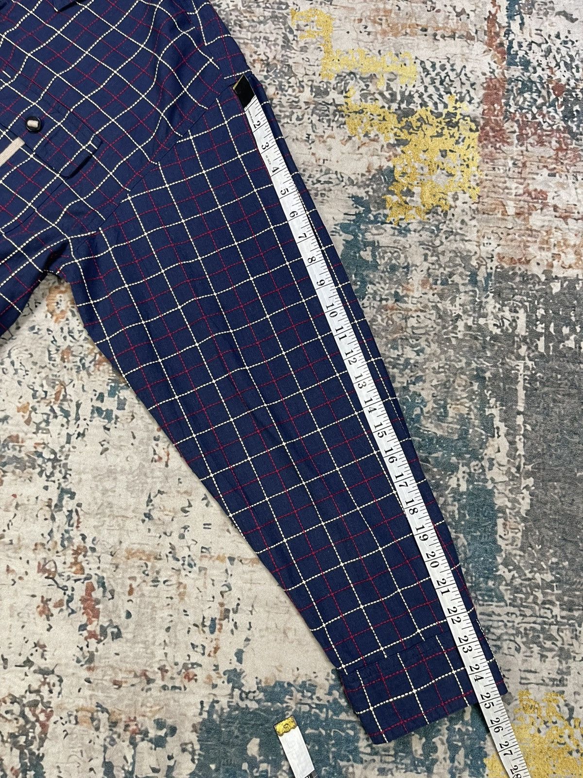 Golden Bear Golden Bear Chain-Detail Double Pocket Checked Zip-Up Shirt Size US L / EU 52-54 / 3 - 12 Thumbnail