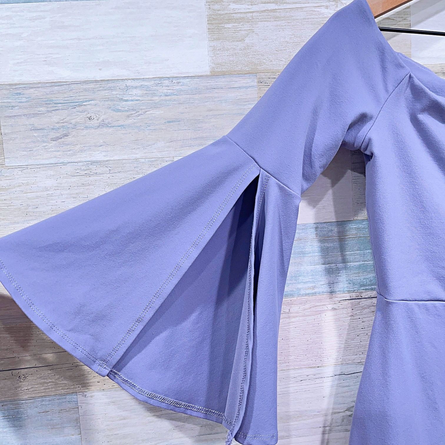 Susana Monaco Susana Monaco Off The Shoulder Slit Bell Sleeve Blouse Gray Size S / US 4 / IT 40 - 3 Thumbnail