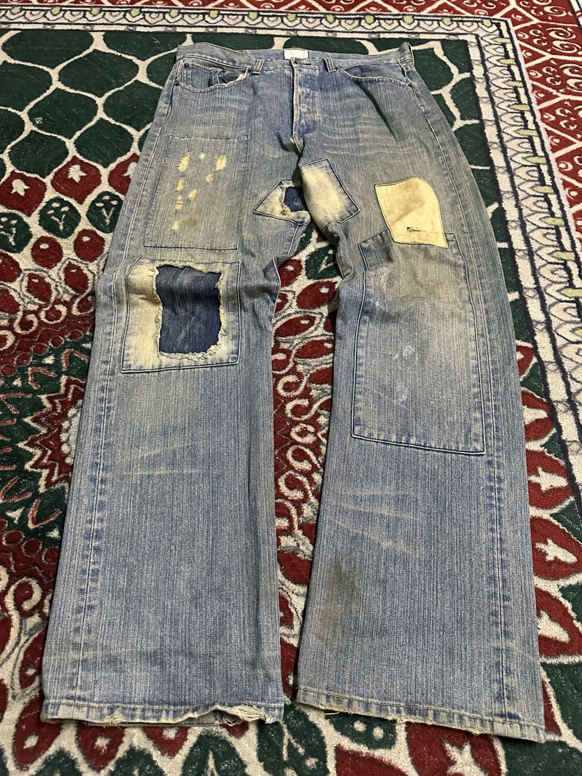 14th Addiction 1990 - Exhibitionist Japan Reconstructed Patch Denim Pant Size US 36 / EU 52 - 3 Thumbnail