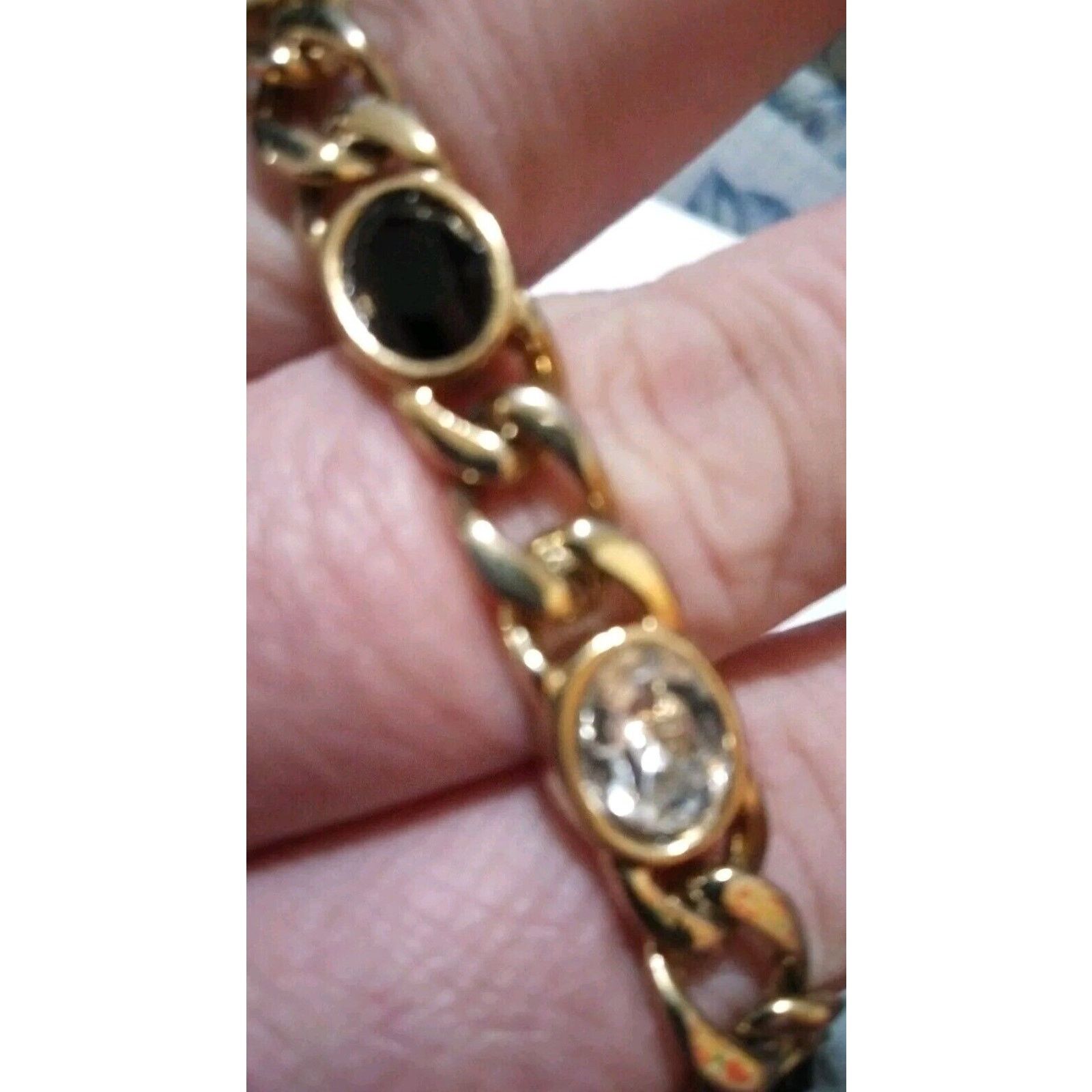 Other Black And Clear On Gold tone Bracelet Size ONE SIZE - 3 Thumbnail