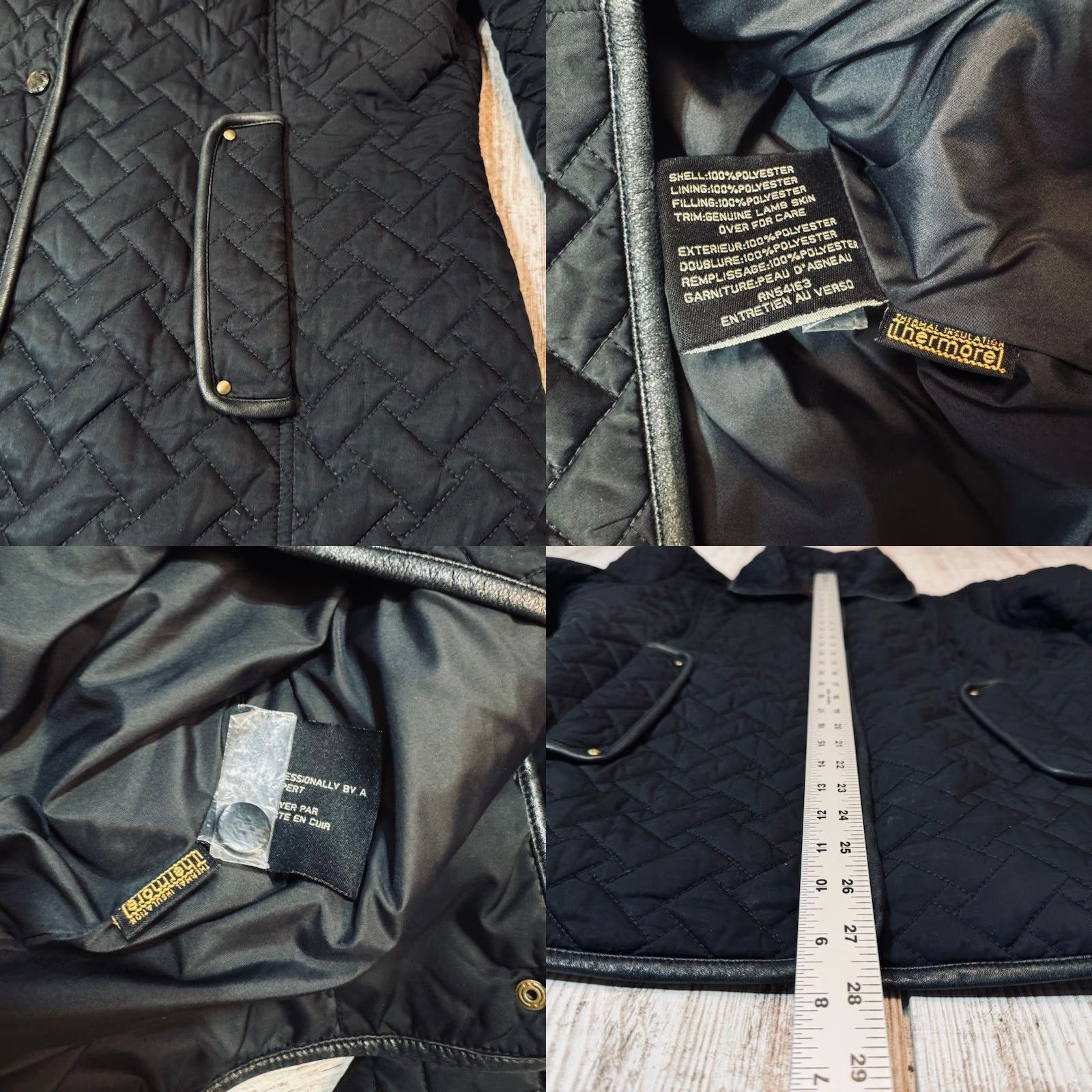 Cole Haan VINTAGE Cole Haan Jacket Womens Medium Quilted Button Down Pockets Lamb Skin Trim 7491 Size M / US 6-8 / IT 42-44 - 8 Thumbnail
