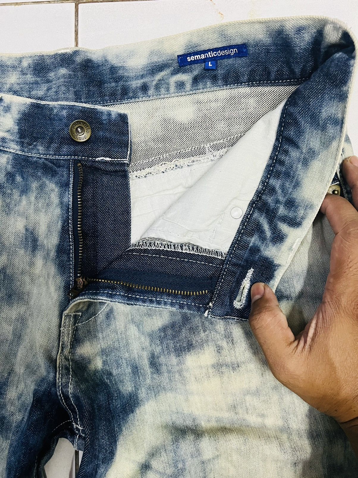 Hysteric Glamour × Japanese Brand × semanticdesign Vintage Acid Wash Semantic Design Denim Jeans Size US 34 / EU 50 - 9 Thumbnail