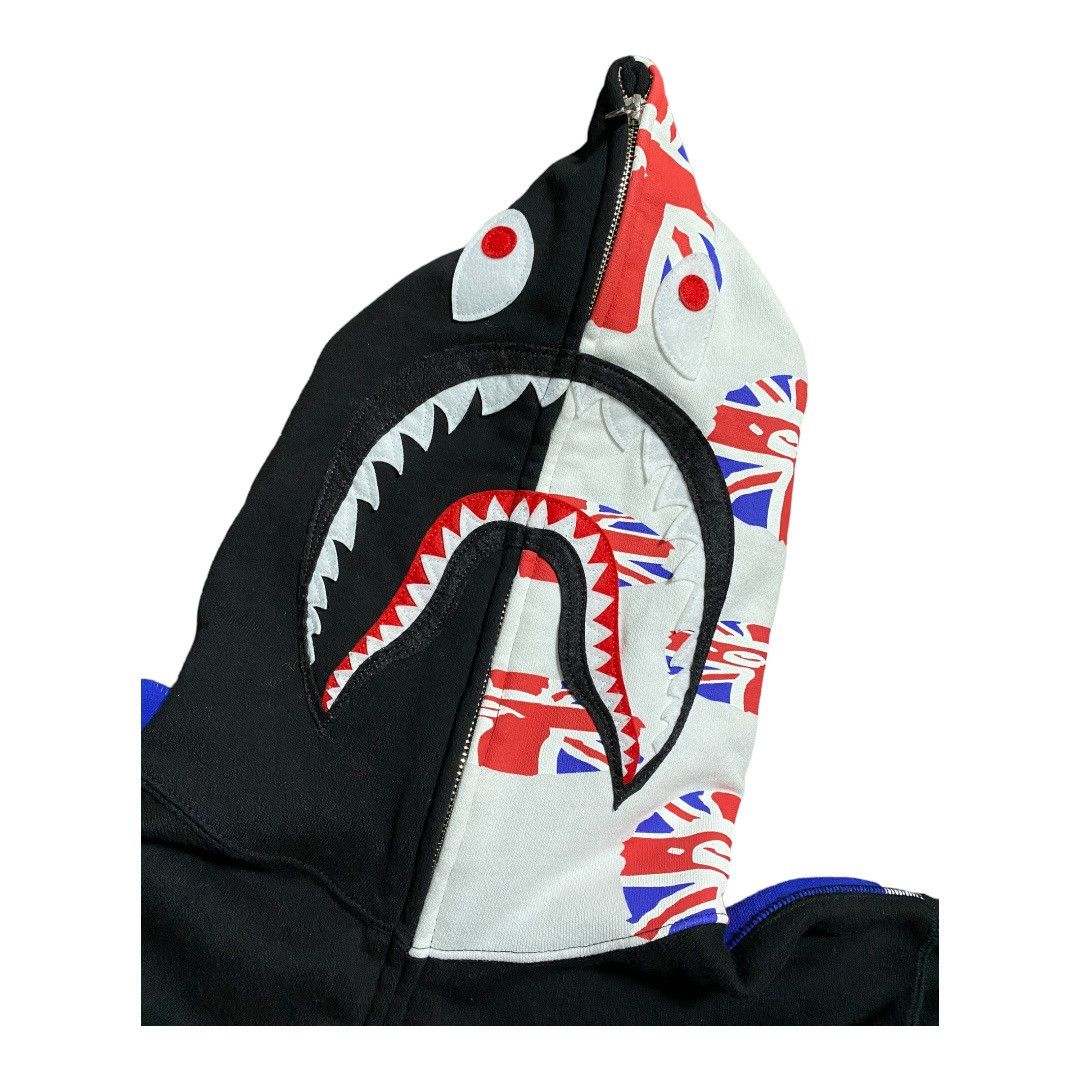 Bape union jack shark hoodie best sale