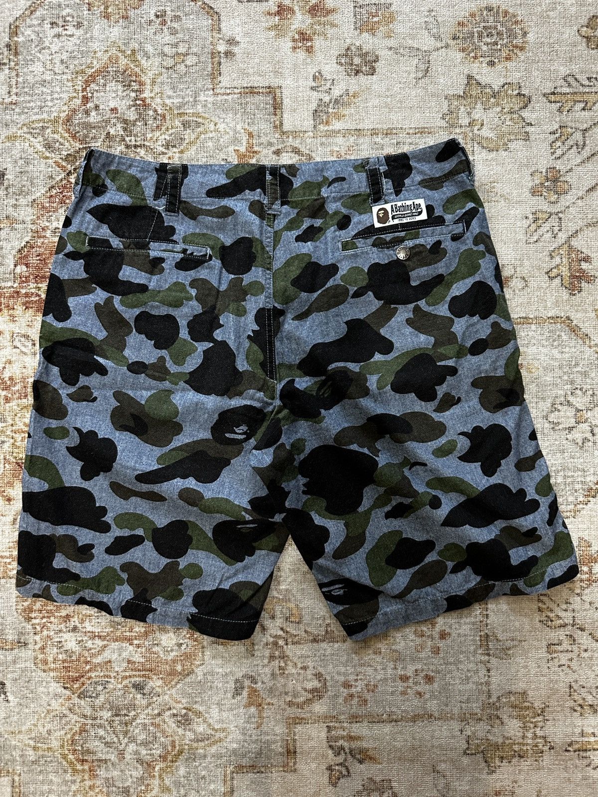 Bape A Bathing Ape 1st Camo Chino Shorts - Blue Size US 32 / EU 48 - 4 Thumbnail
