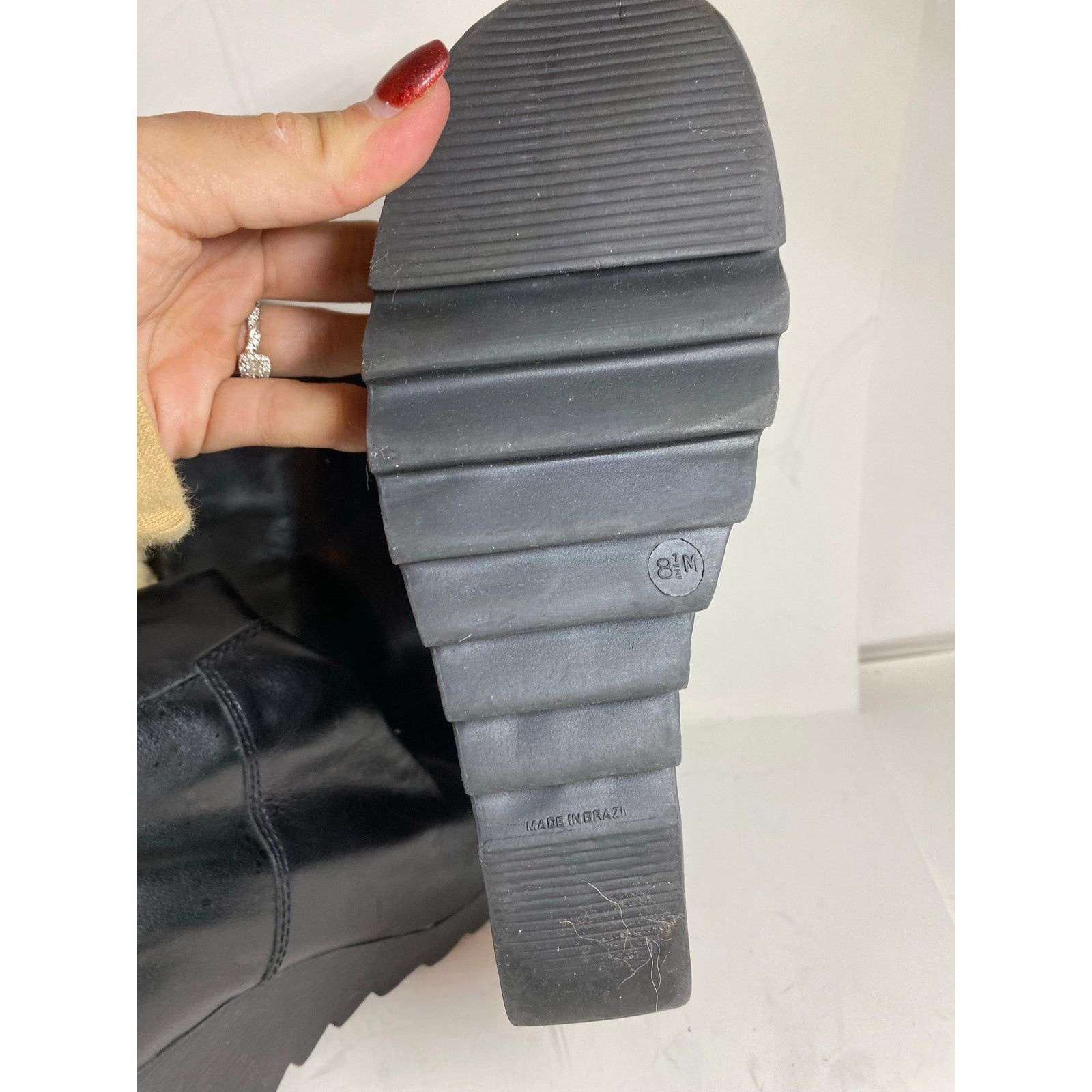 Michael Kors Michael Kors Platform Wedge Black Leather Boots 8.5W Size US 8.5 / IT 38.5 - 4 Thumbnail