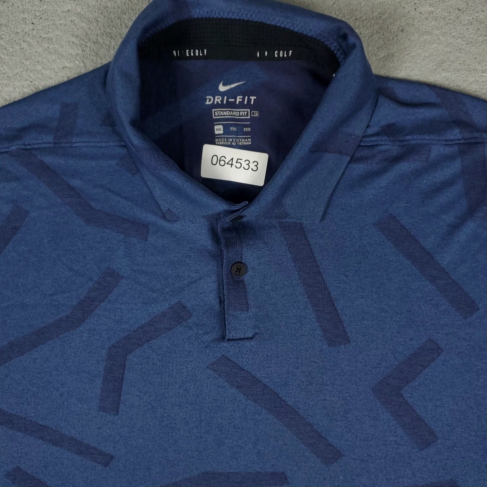 Nike Nike Shirt Polo Mens 2XL Blue Geometric Swoosh Golf Casual Short Sleeve Size US XXL / EU 58 / 5 - 2 Thumbnail