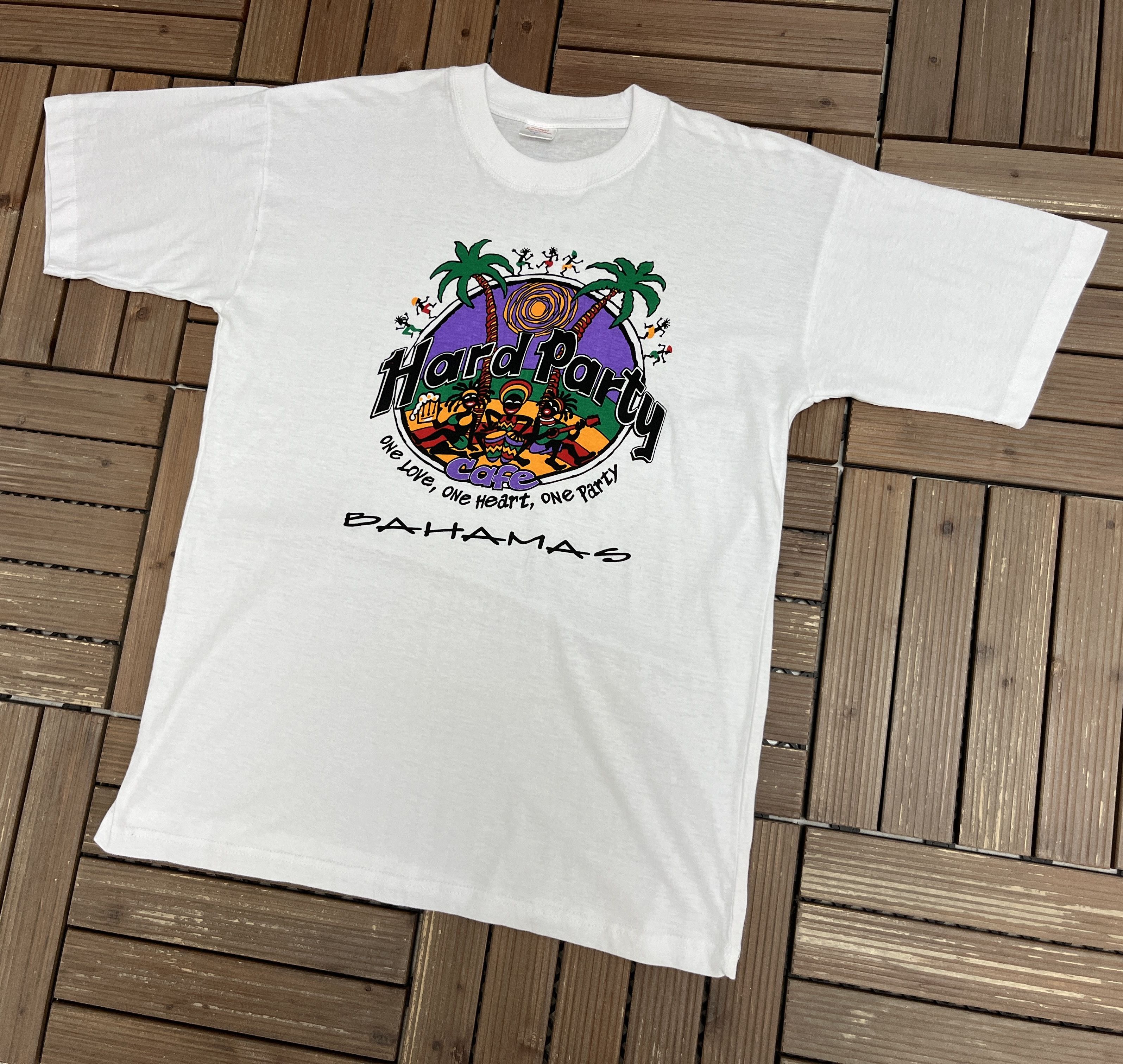 Vintage Hard Party Cafe Bahamas Vintage White T-Shirt Tee Size US L / EU 52-54 / 3 - 3 Thumbnail
