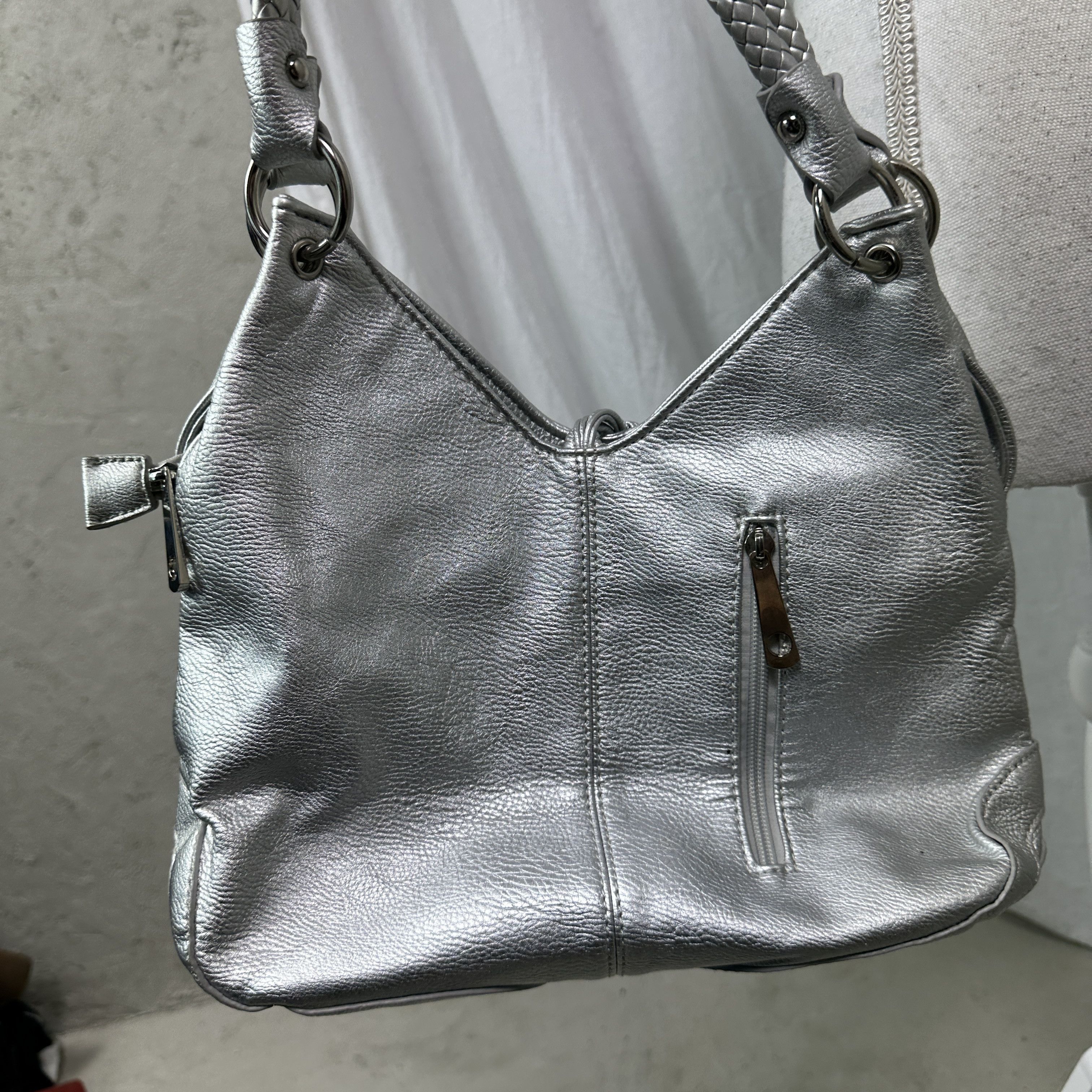 Vintage Vintage Avant Garde Hobo Silver Chrome Bag 00s Size ONE SIZE - 8 Thumbnail