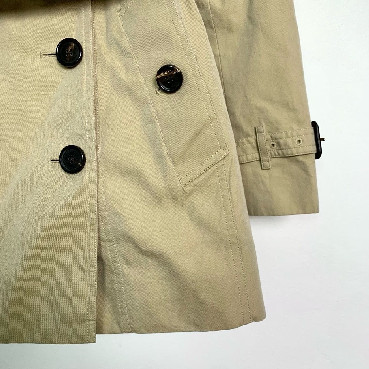 Burberry Burberry Womens Khaki Double-Breasted Trench Coat Size 34 Size XXS / US 00 / IT 34 - 4 Thumbnail