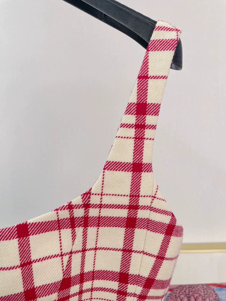 Dior Dior Pink plaid wool suspenders Size XS / US 0-2 / IT 36-38 - 4 Thumbnail