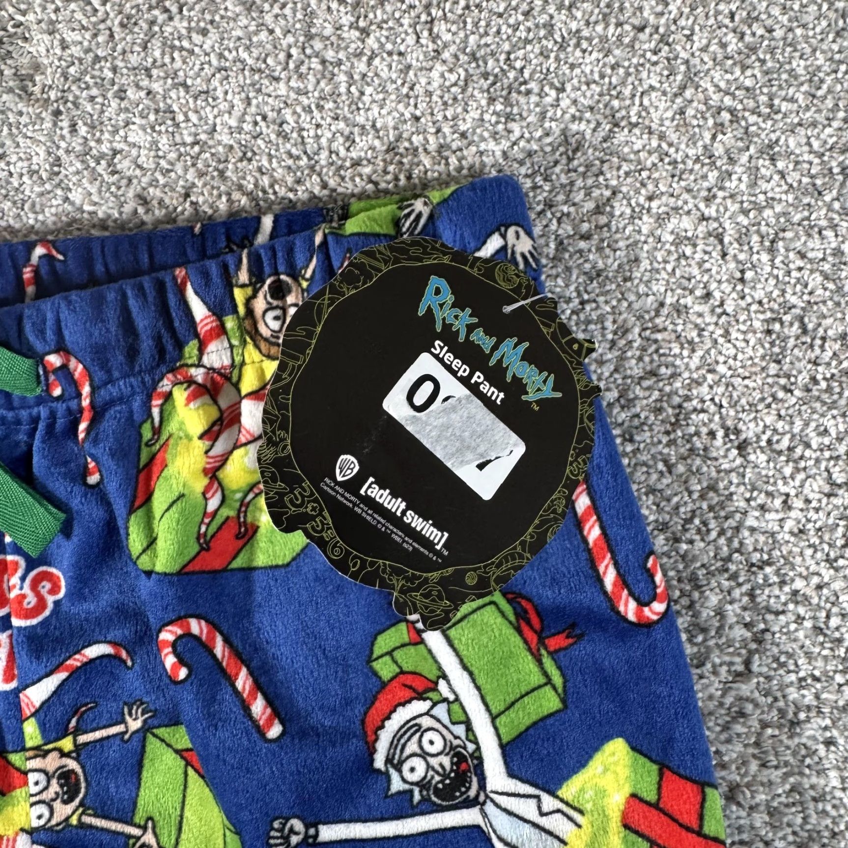 Vintage Rick and Morty Pajama Pants M Merry Rickmas Sleep Drawstring Christmas Lounge Size US 31 - 3 Thumbnail