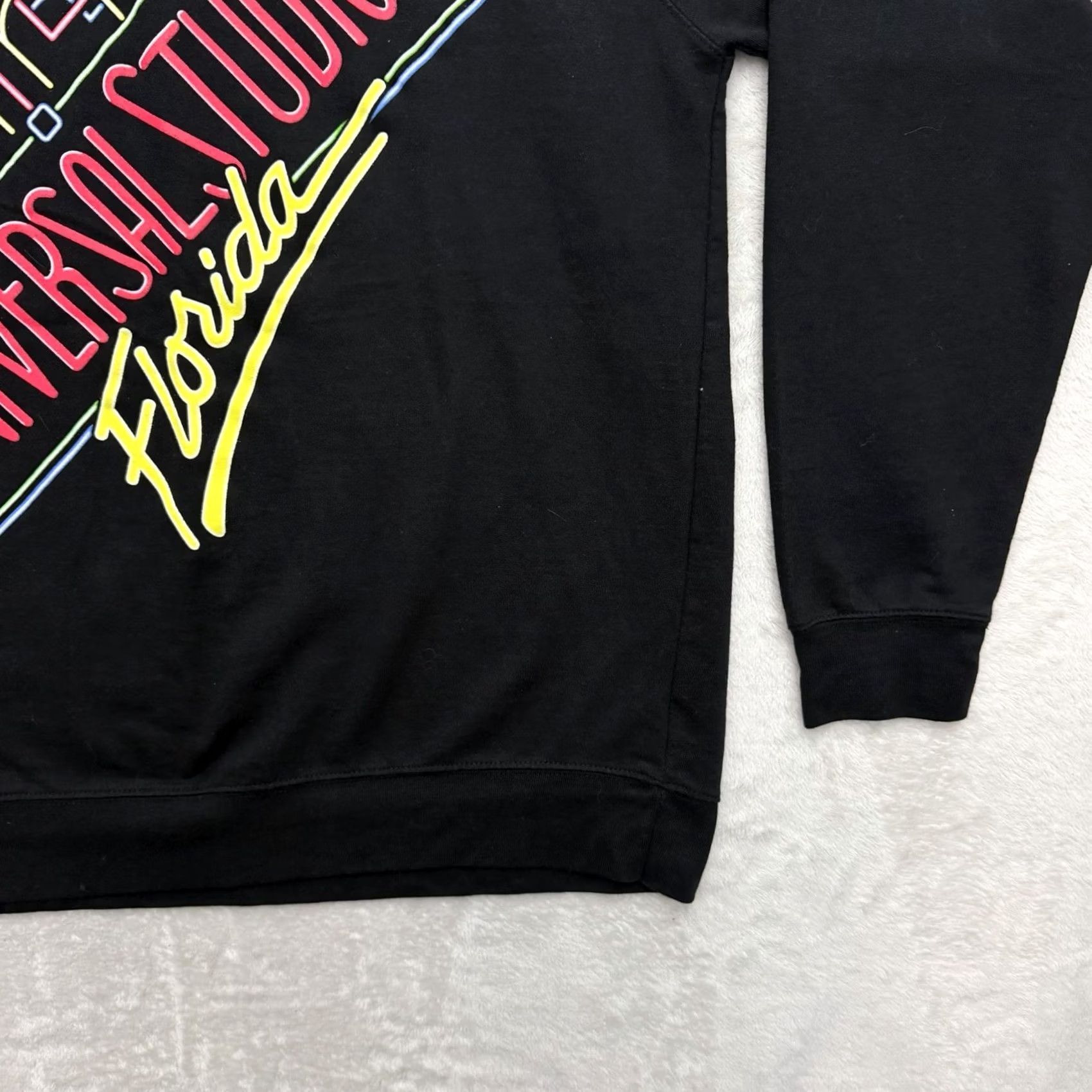 Vintage Universal Studios Sweatshirt Mens 2XL Black Neon Graphic Fleece Pullover Shirt Size US XXL / EU 58 / 5 - 6 Thumbnail