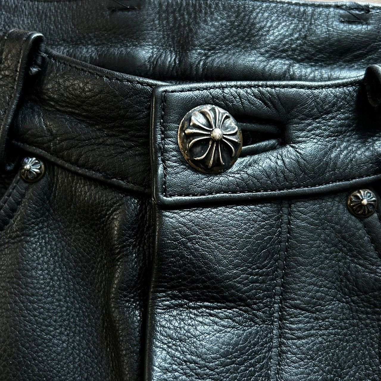 Chrome Hearts Chrome Hearts Fleur Knee Leather Pants Size US 29 - 7 Thumbnail