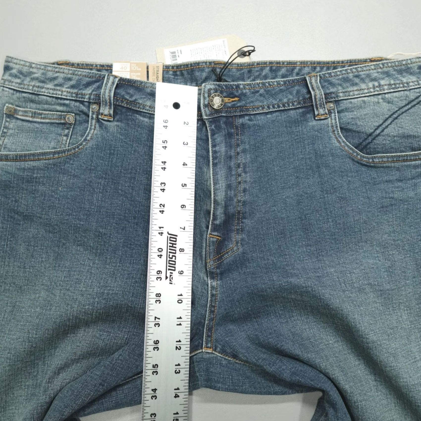 Prana Prana Axiom Jeans Men’s 40x30 Stretch Denim Straight Regular Stone Wash Blue 5-Pocket Mens Leather Logo? Size US 40 / EU 56 - 5 Thumbnail