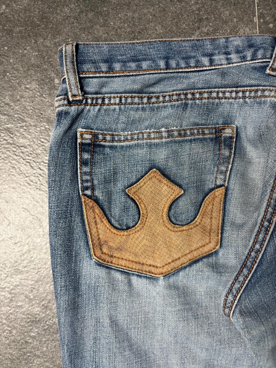 PPFM 2000s PPFM Snake Skin Pocket Distressed Jeans Size US 34 / EU 50 - 4 Thumbnail