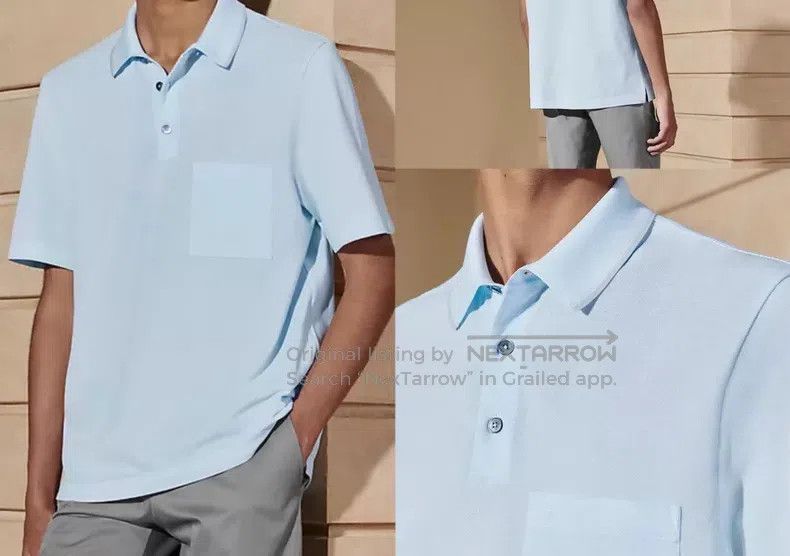 Hermes Hermes 经典男装晴天蓝polo衫 Classic Menswear Sky Blue Polo Shirt Size US XL / EU 56 / 4 - 7 Thumbnail