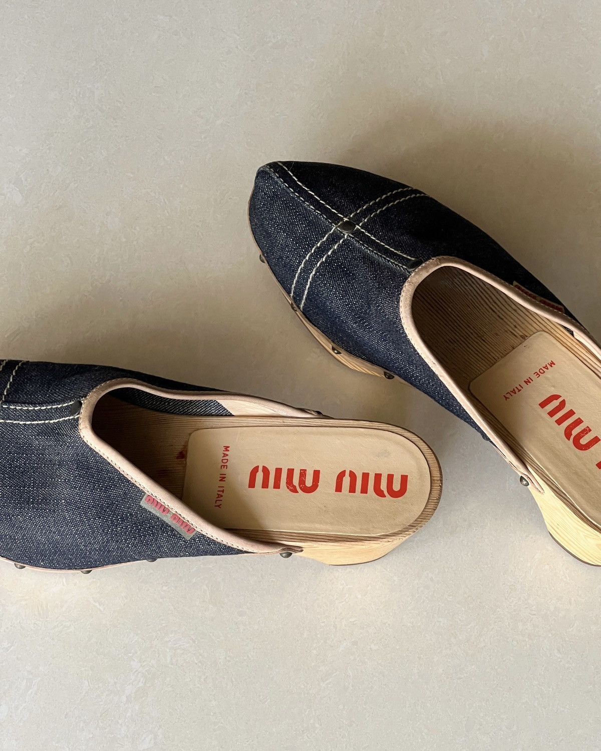 Miu Miu 1990s Miu Miu denim clogs Size US 8 / IT 38 - 5 Thumbnail