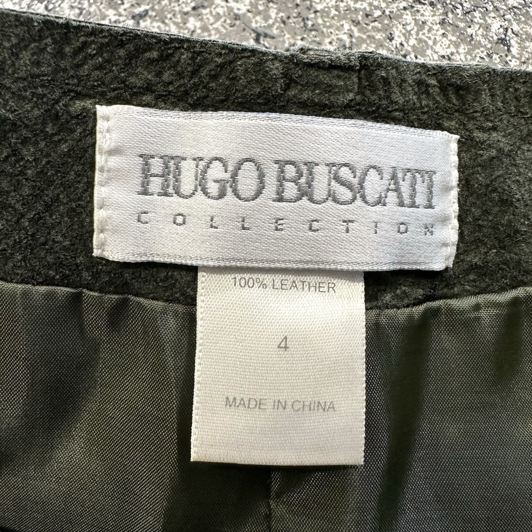 Vintage Hugo Buscati Skirt Womens 4 Mini Leather Green Lined 26x15.5 Casual Size 27" / US 4 / IT 40 - 2 Thumbnail