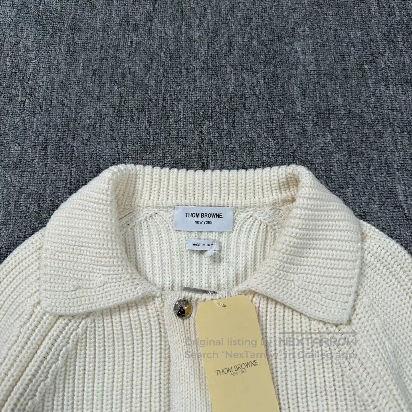 Thom Browne thom browne cream striped wool cardigan. Size US S / EU 44-46 / 1 - 3 Thumbnail