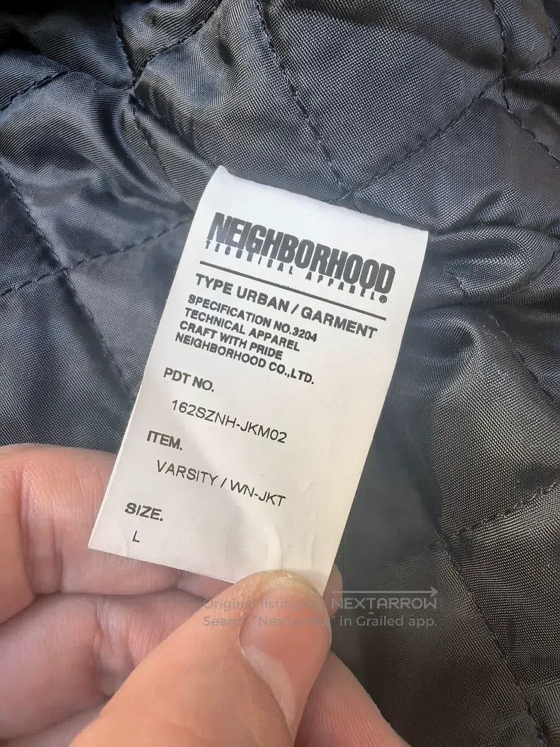 Neighborhood Neighborhood Black Wool Padded Embroidered Baseball Jacket Size US L / EU 52-54 / 3 - 8 Thumbnail