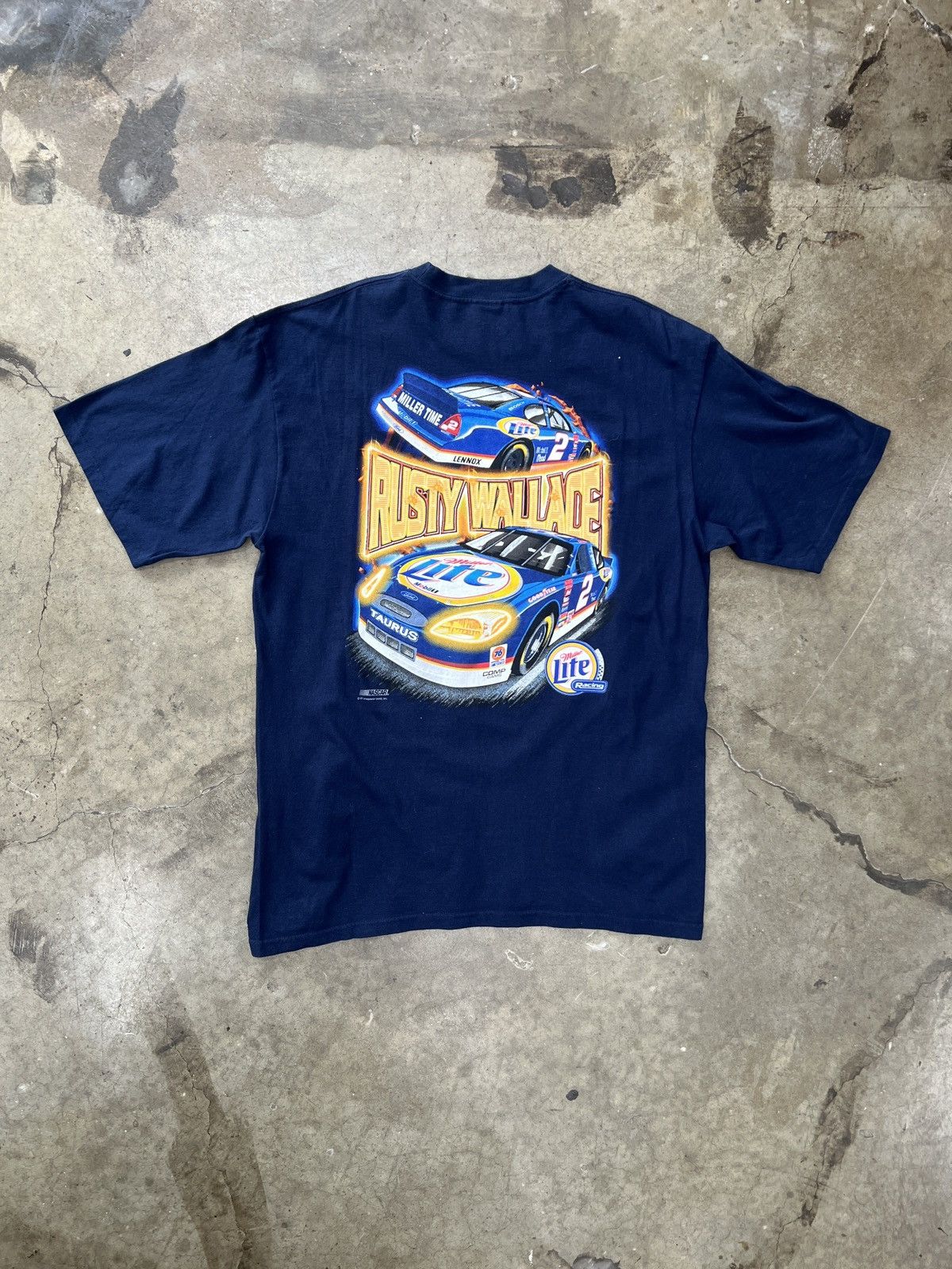NASCAR Vintage NASCAR Rusty Wallace Miller Time Racing Tee XL Size US XL / EU 56 / 4 - 5 Thumbnail