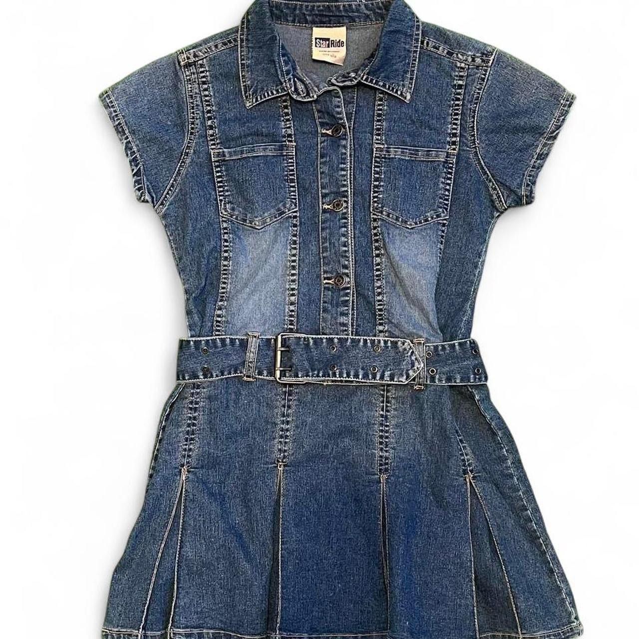 Vintage STAR RIDE TRUE AMERICAN VINTAGE Late 90s denim mini w/belt Size L / US 10 / IT 46 - 1 Thumbnail