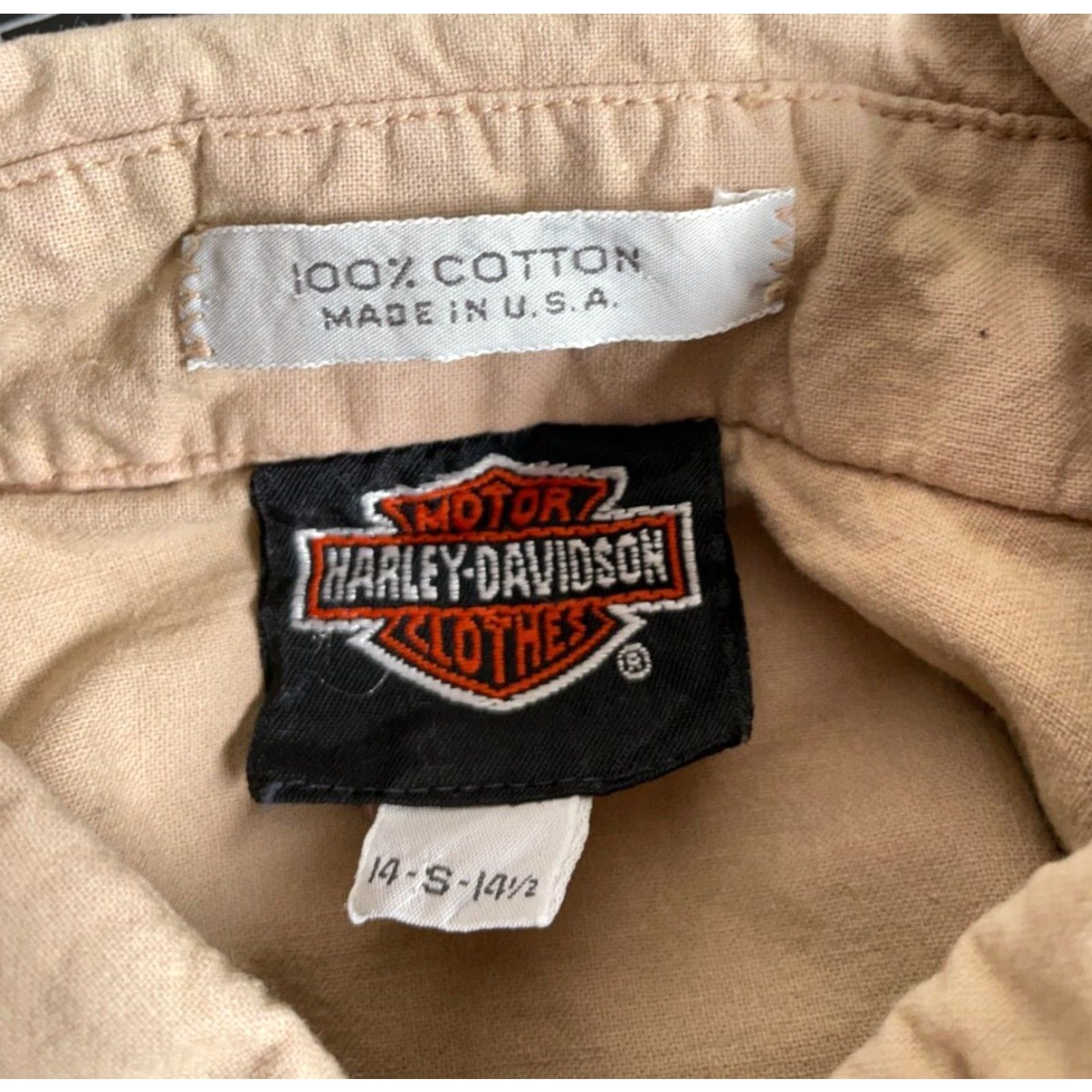 Harley Davidson VINTAGE Harley-Davidson Mens Shirt Adult Small Casual 80s Motorcycle Graphic Print Beige Size US S / EU 44-46 / 1 - 4 Thumbnail