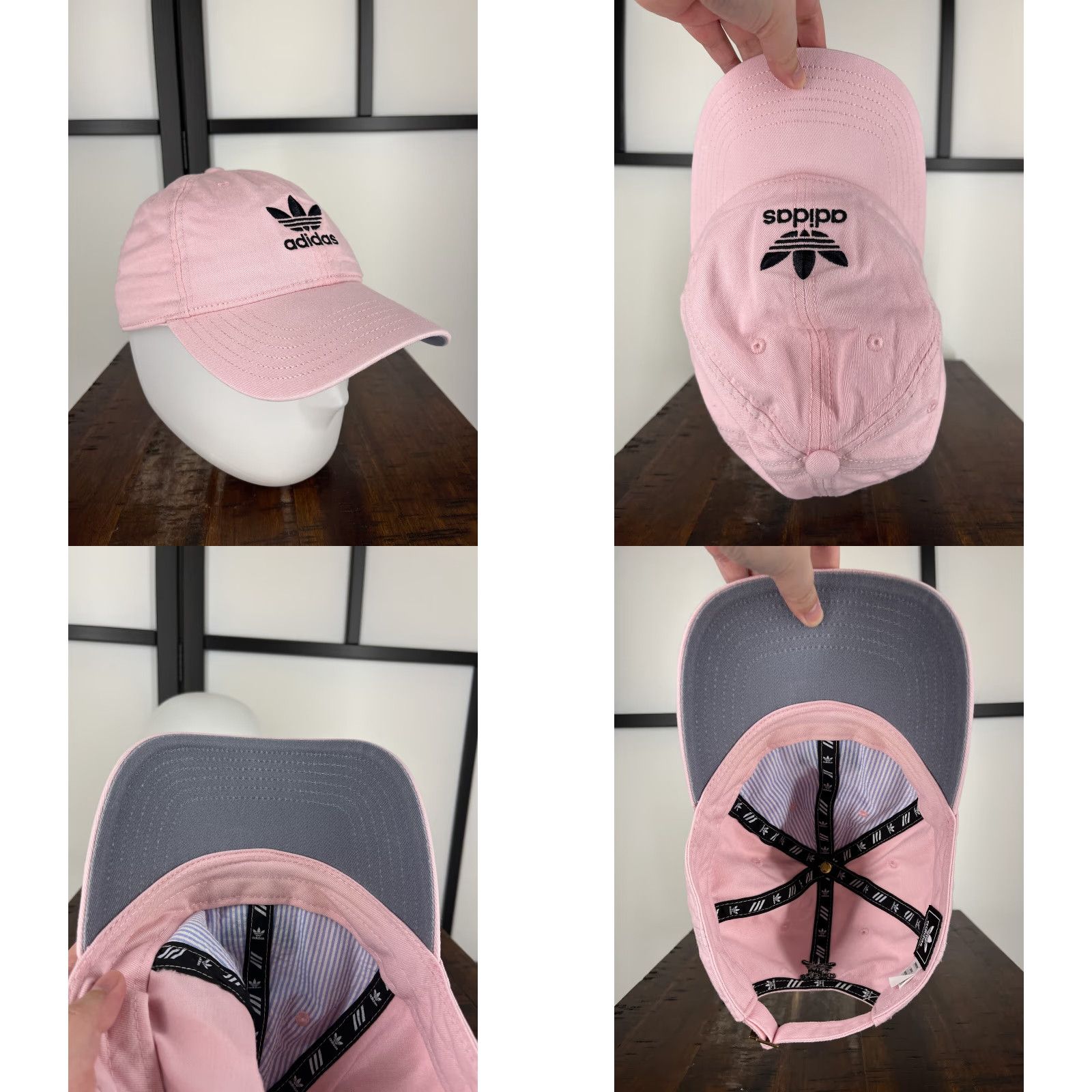 Adidas Adidas Hat Cap Strap Back Womens One Size Pink Embroidered Cotton Twill Trefoil Golf Hat Size ONE SIZE - 8 Thumbnail