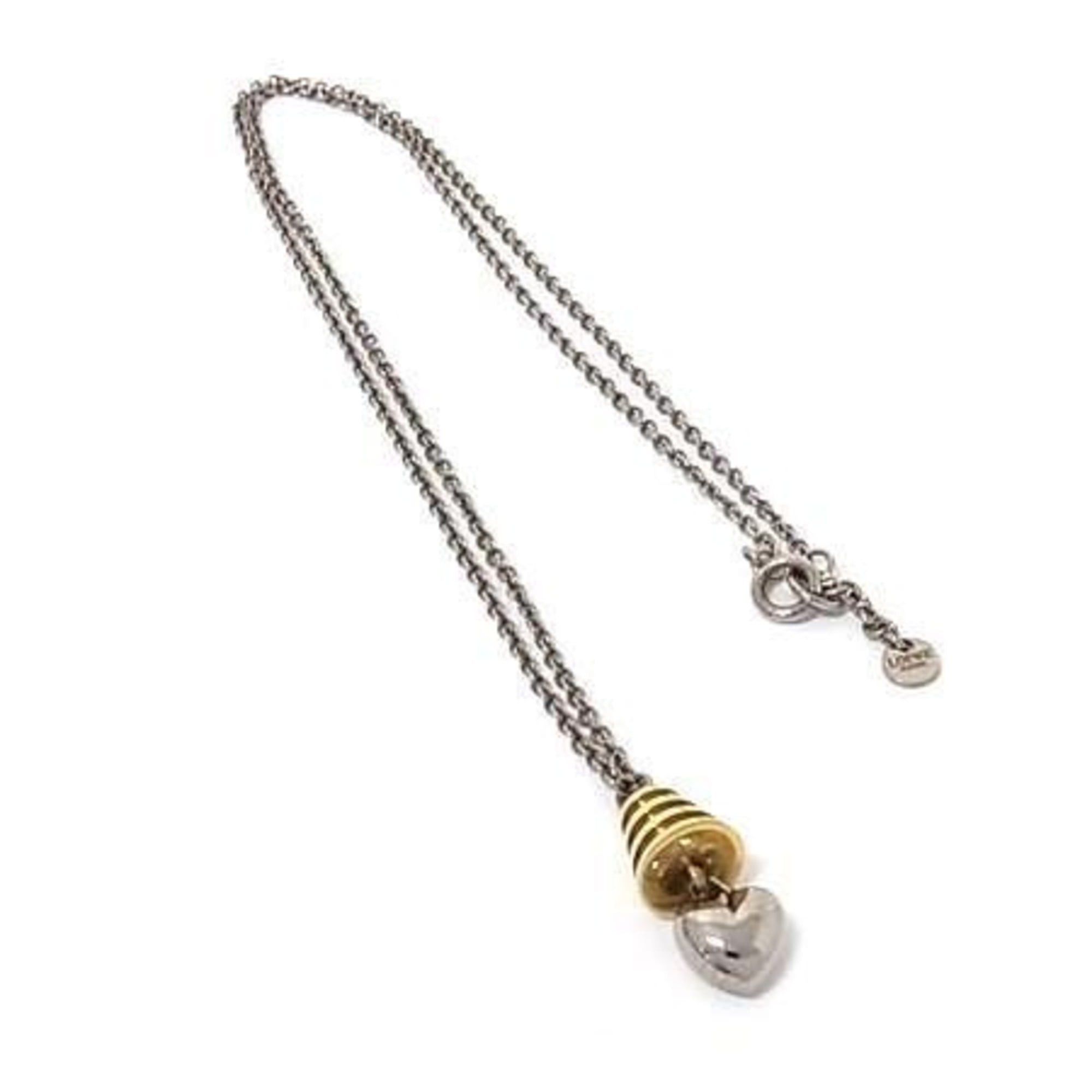 Loewe LOEWE necklace, silver and gold metal, women's, heart design. Size ONE SIZE - 1 Thumbnail