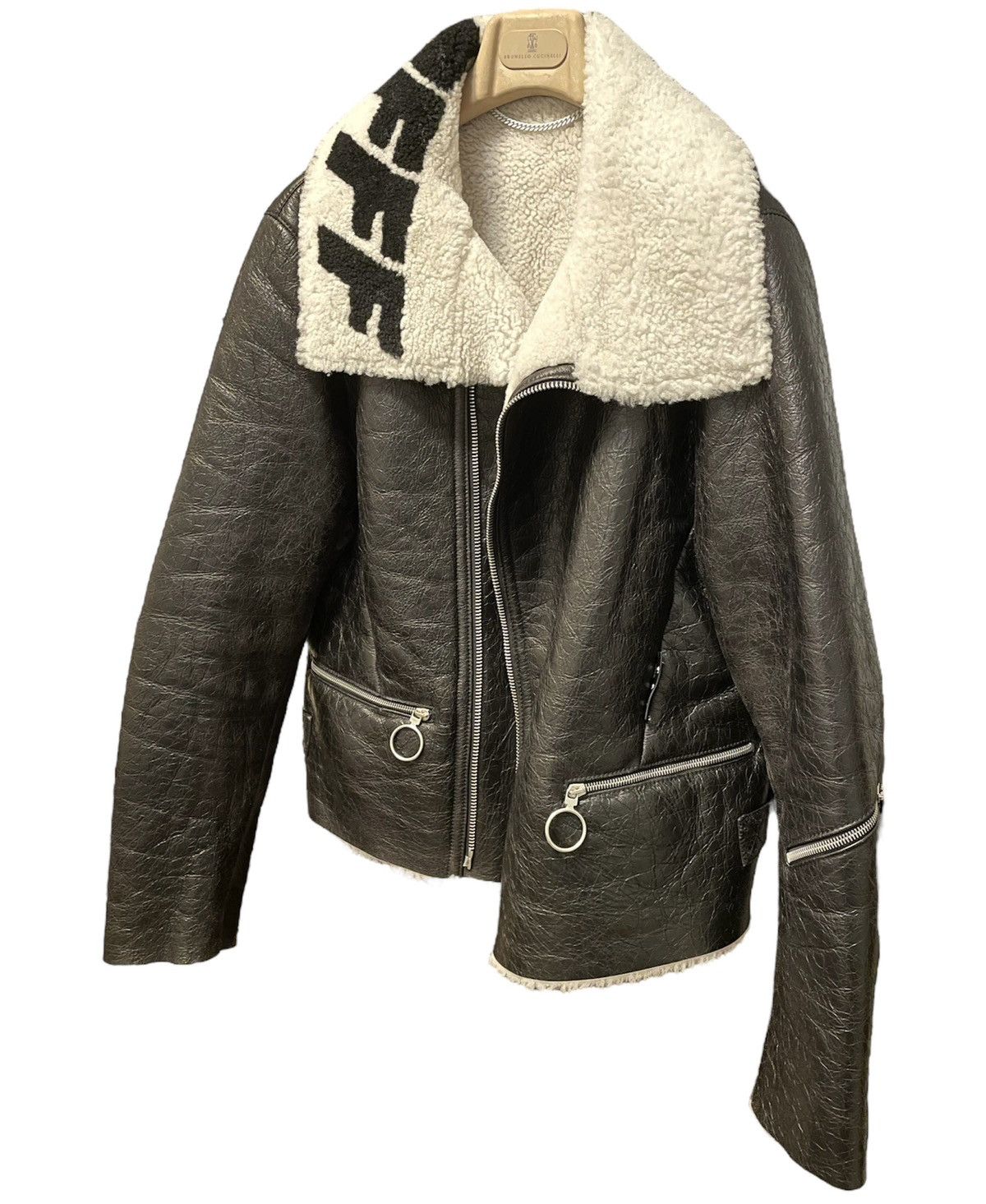 Off-White 🔥Off-White🔥Shearling Leather Jacket Size US M / EU 48-50 / 2 - 6 Thumbnail