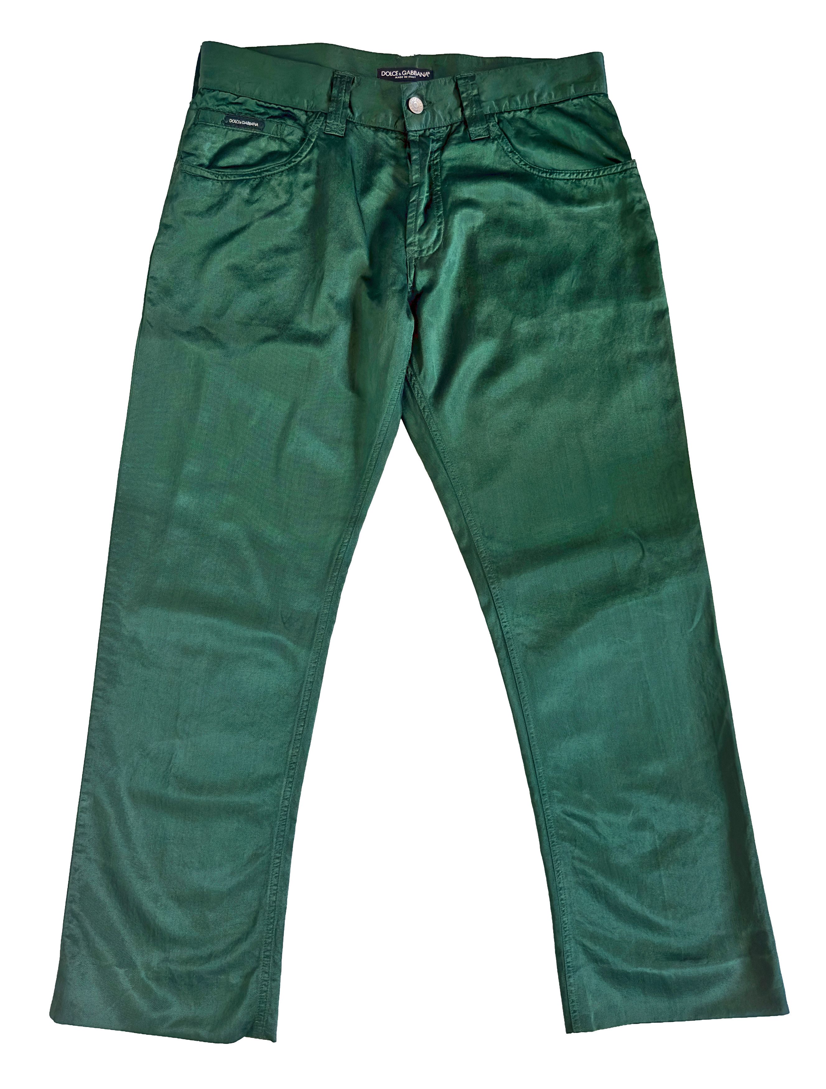 Dolce & Gabbana Green Cotton-Viscose Five-Pocket Pants IT 48 ZDP72/822N Size US 32 / EU 48 - 1 Thumbnail