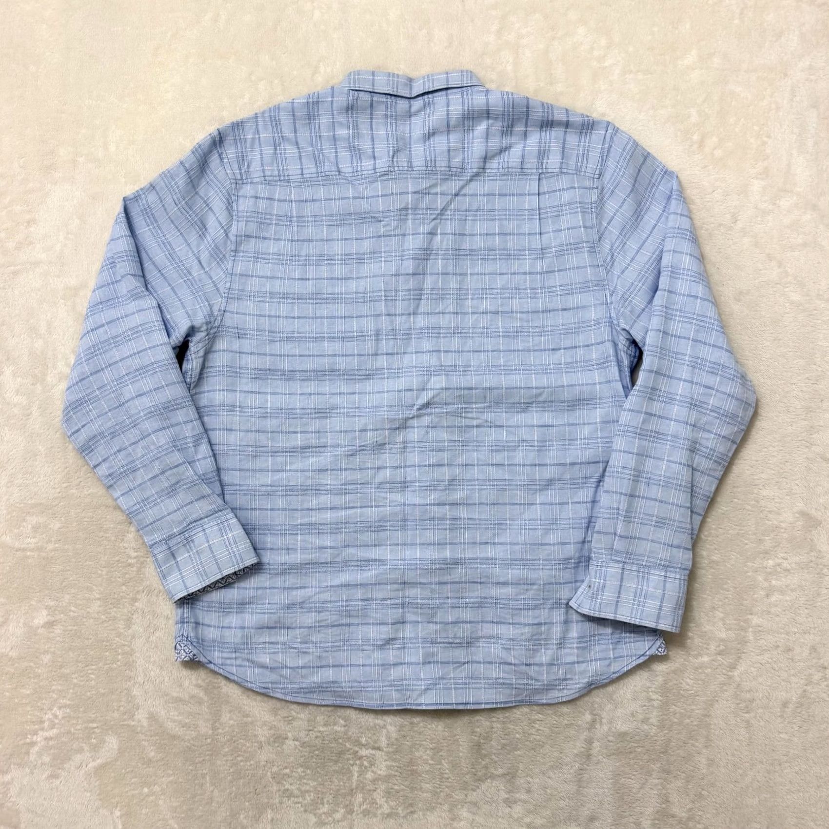 Tommy Bahama Tommy Bahama Shirt Mens Large Blue Linen Plaid Barbados Breeze Stretch Button Up Shirt Size US L / EU 52-54 / 3 - 6 Thumbnail