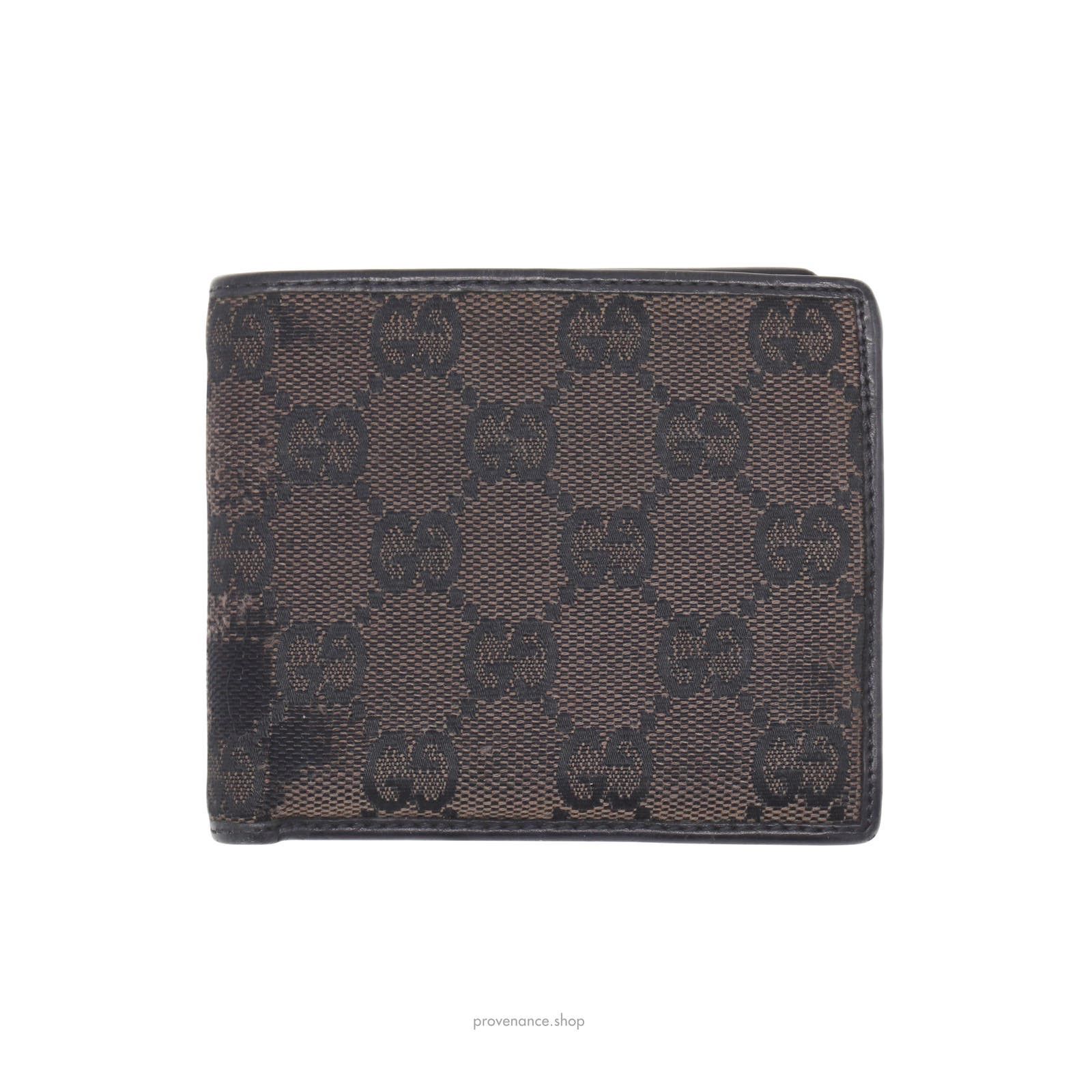 image of Gucci Bifold Wallet - Black/brown GG Canvas, Men's