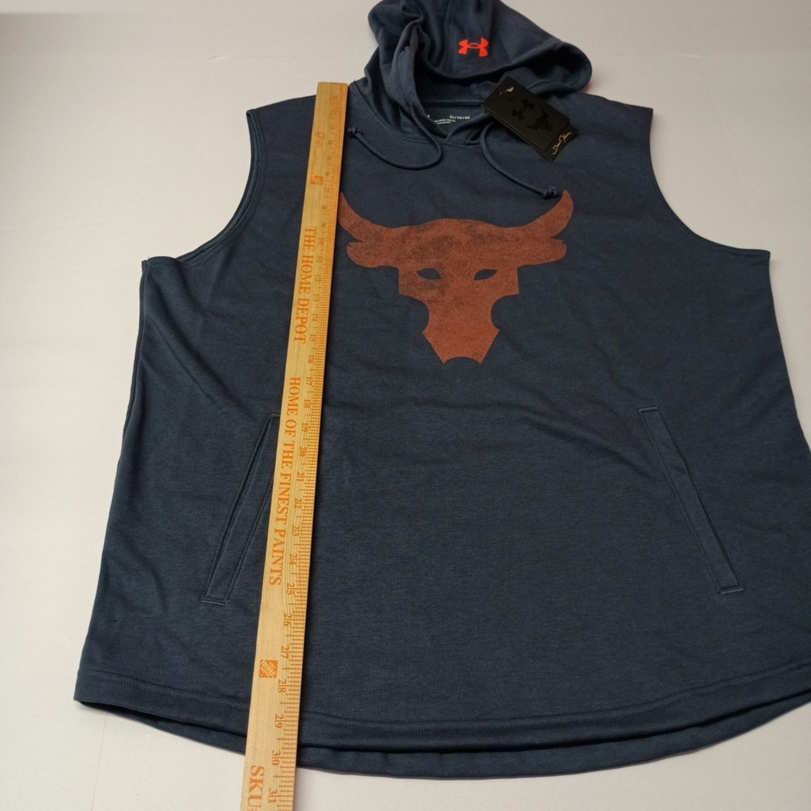 Under Armour Under Armour Project Rock Men Size XL Sleeveless Blue Hoodie Size US XL / EU 56 / 4 - 6 Thumbnail