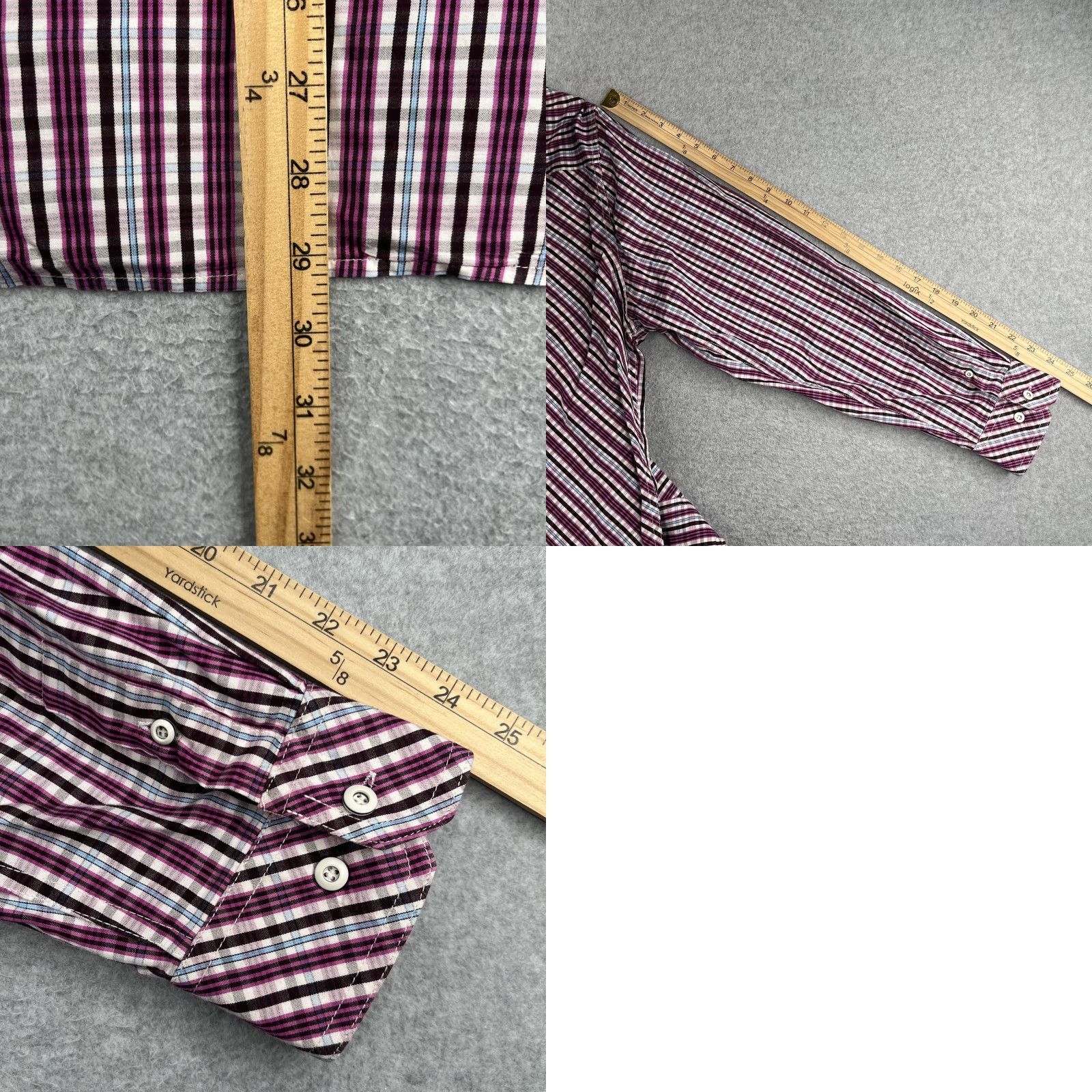 English Laundry English Laundry Shirt Large Purple Striped Flip Cuff Button Up Long Sleeve Mens Size US L / EU 52-54 / 3 - 9 Thumbnail