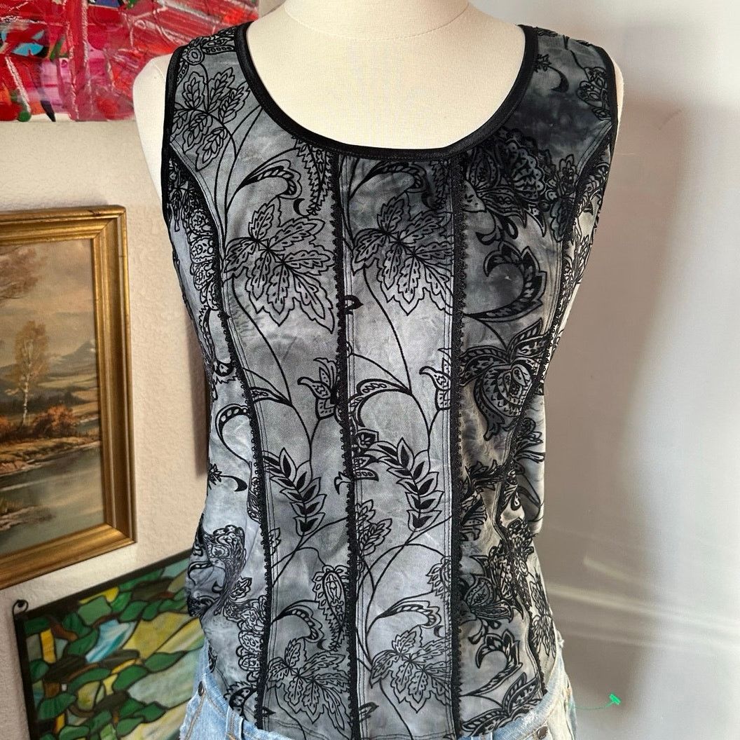 Other sami and jo blue floral corset style tank top Size S / US 4 / IT 40 - 2 Thumbnail